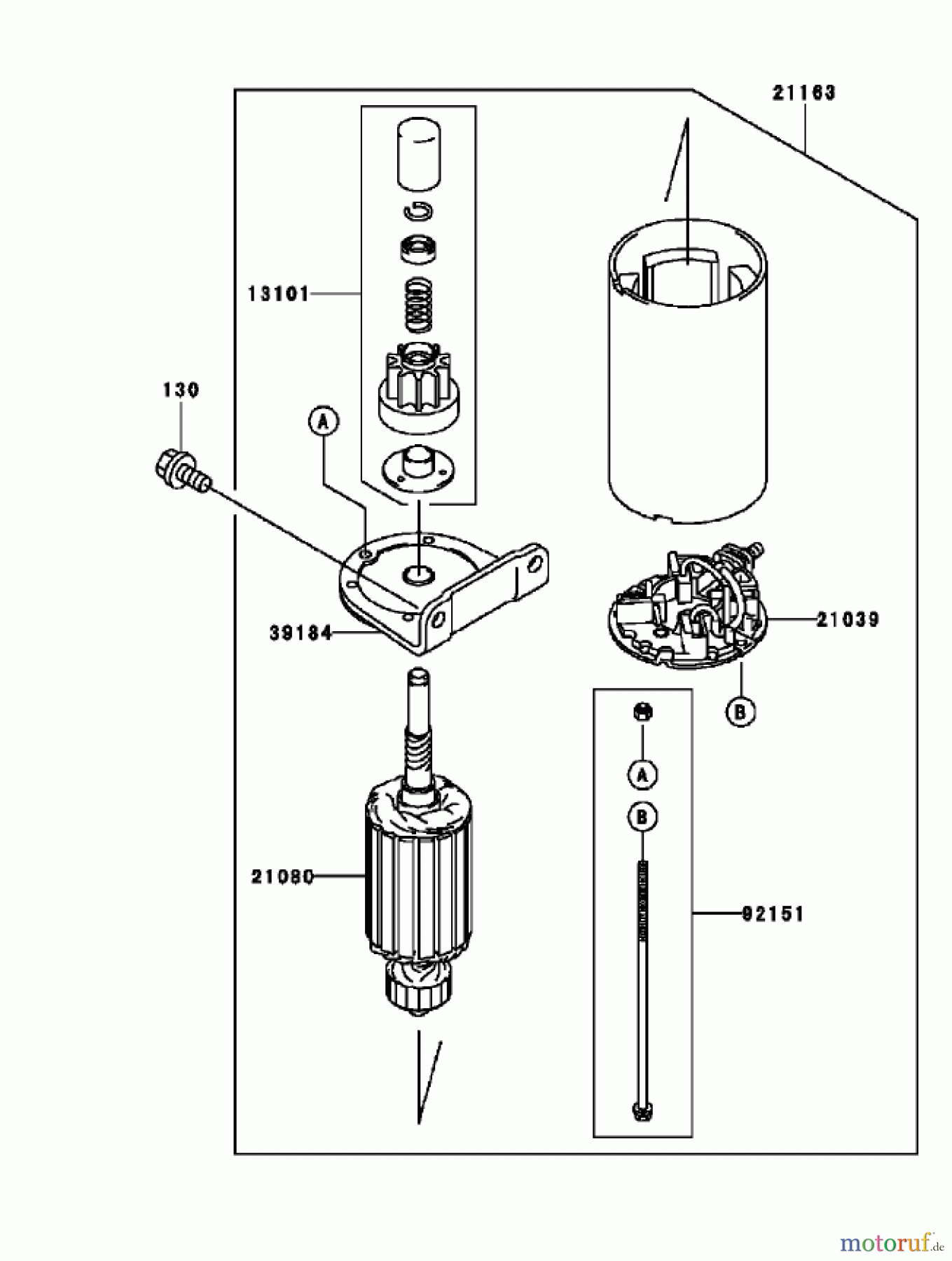  Toro Neu Mowers, Zero-Turn 74405 (18-52ZX) - Toro 18-52ZX TimeCutter ZX Riding Mower, 2004 (240000001-240999999) STARTER ASSEMBLY KAWASAKI FH531V-AS11