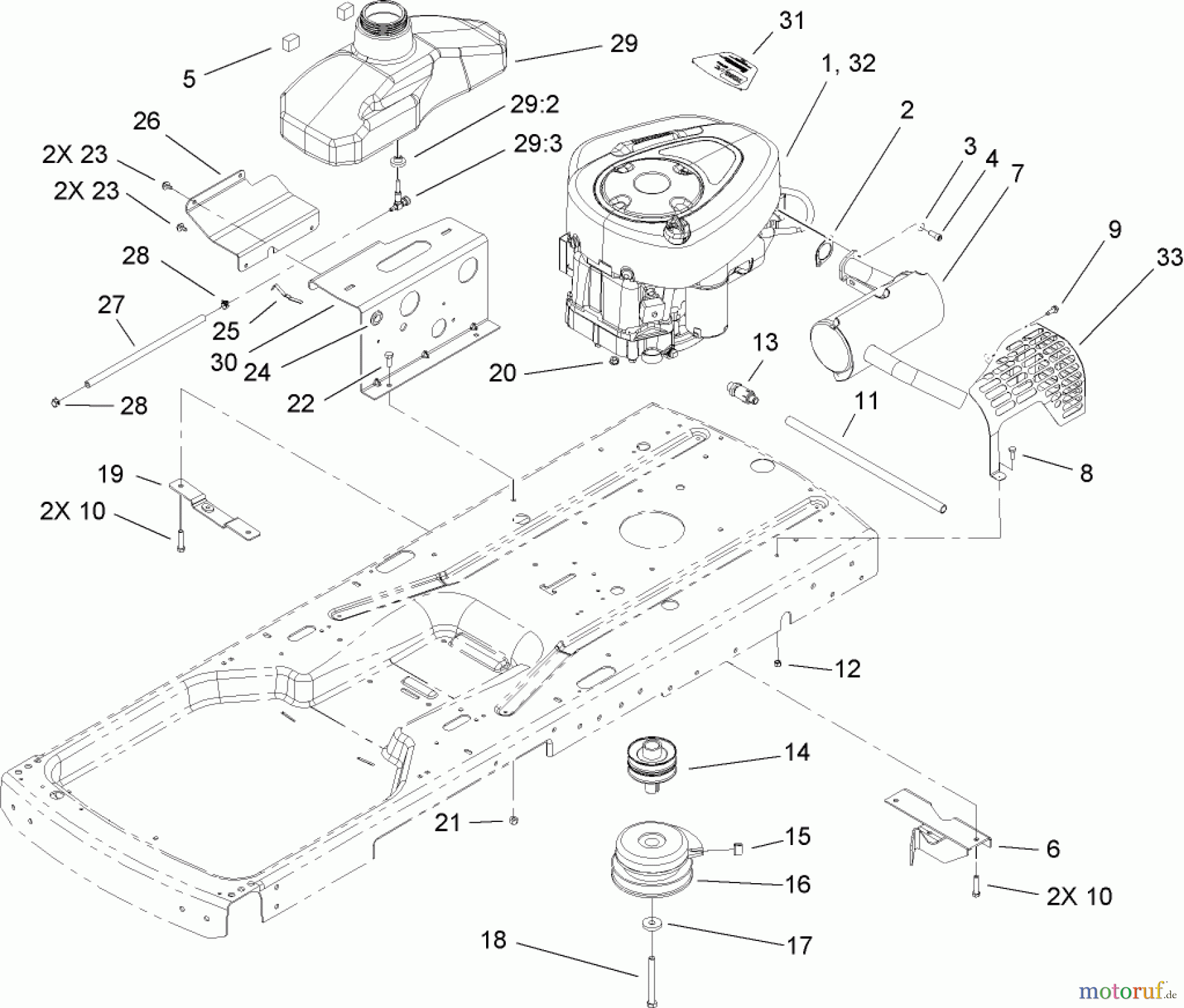  Toro Neu Mowers, Zero-Turn 74419 (Z380) - Toro TimeCutter Z380 Riding Mower, 2007 (270000001-270999999) ENGINE ASSEMBLY