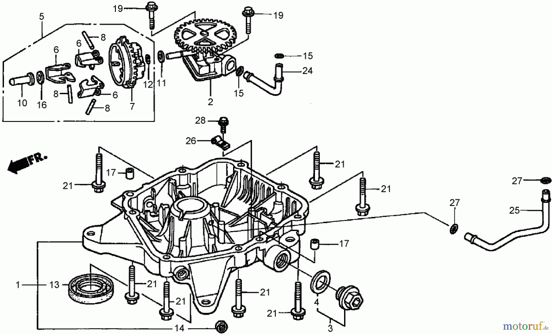  Toro Neu Mowers, Zero-Turn 74425 (Z530) - Toro TimeCutter Z530 Riding Mower, 2007 (270000001-270999999) OIL PAN ASSEMBLY HONDA GXV530 EXA2LB