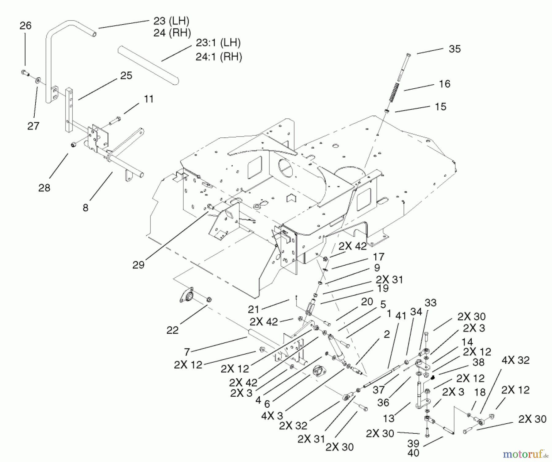  Toro Neu Mowers, Zero-Turn 74502 (Z16-44) - Toro Z16-44 TimeCutter Z Riding Mower, 2002 (220000001-220999999) MOTION CONTROL ASSEMBLY