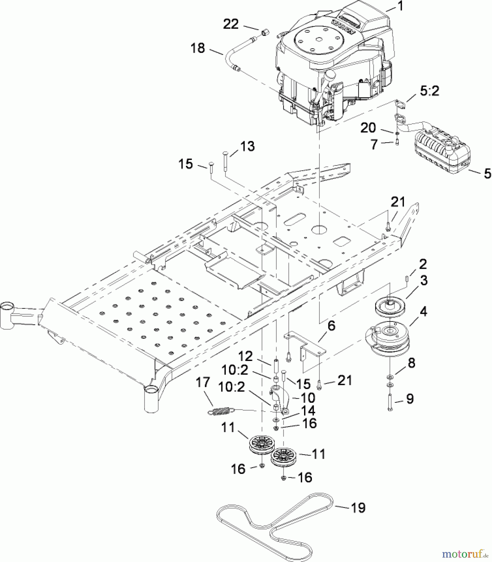  Toro Neu Mowers, Zero-Turn 74816 (Z4800) - Toro TITAN Z4800 Zero-Turn-Radius Riding Mower, 2008 (280000001-280999999) ENGINE ASSEMBLY