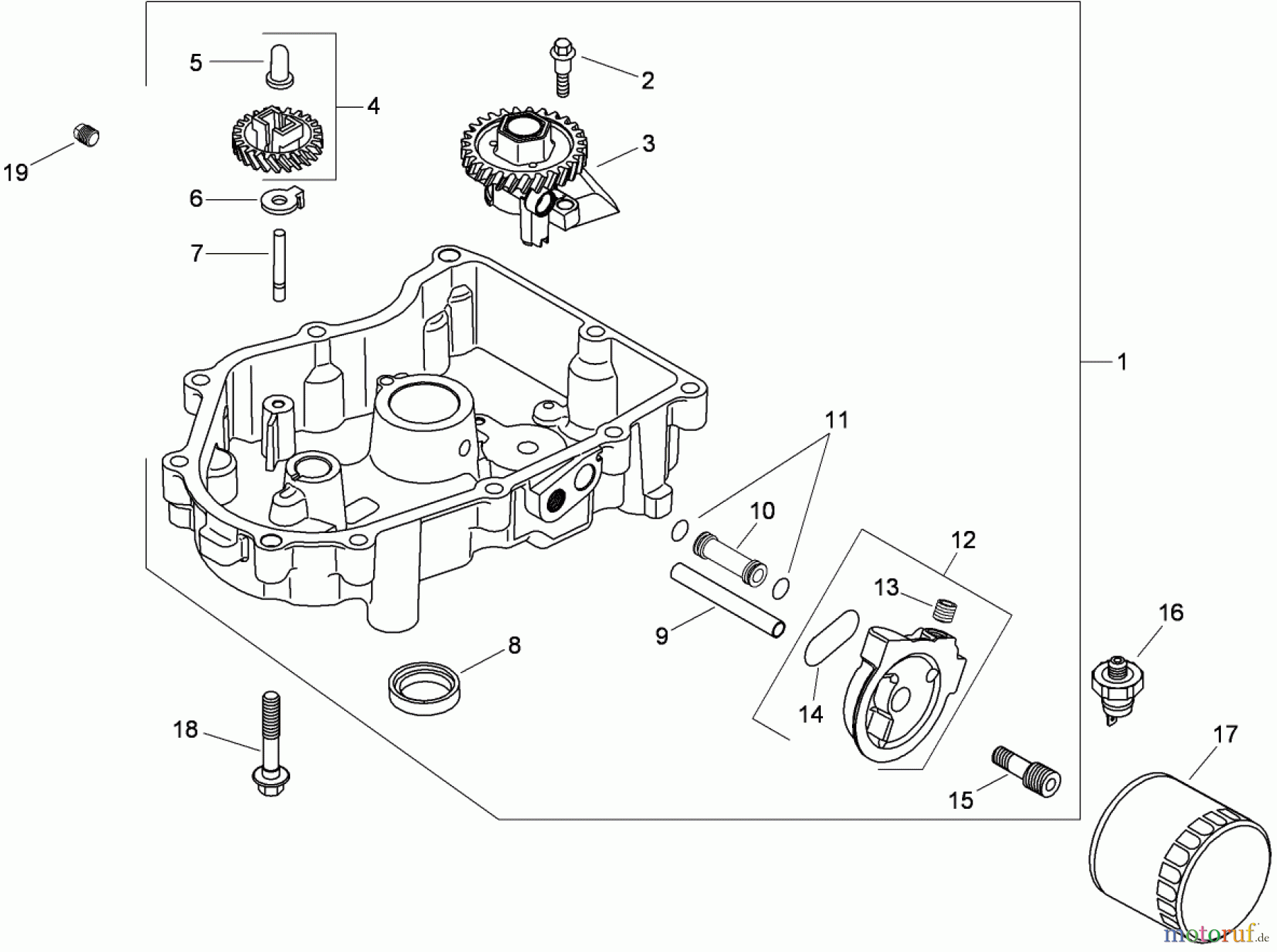  Toro Neu Mowers, Zero-Turn 74816 (Z4800) - Toro TITAN Z4800 Zero-Turn-Radius Riding Mower, 2008 (280000001-280999999) OIL PAN AND LUBRICATION ASSEMBLY KOHLER SV820-0012