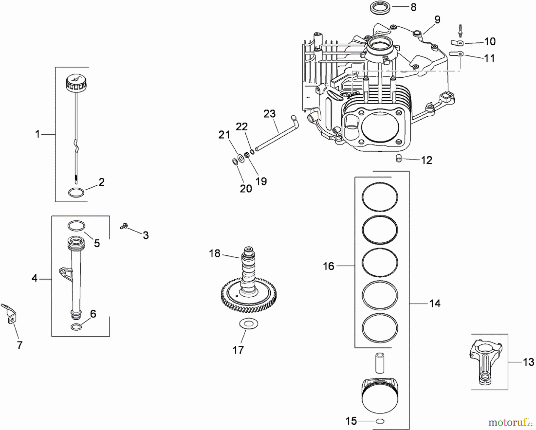  Toro Neu Mowers, Zero-Turn 74823 (ZX6000) - Toro TITAN ZX6000 Zero-Turn-Radius Riding Mower, 2009 (290000001-290999999) CRANKCASE ASSEMBLY KOHLER SV830-0016