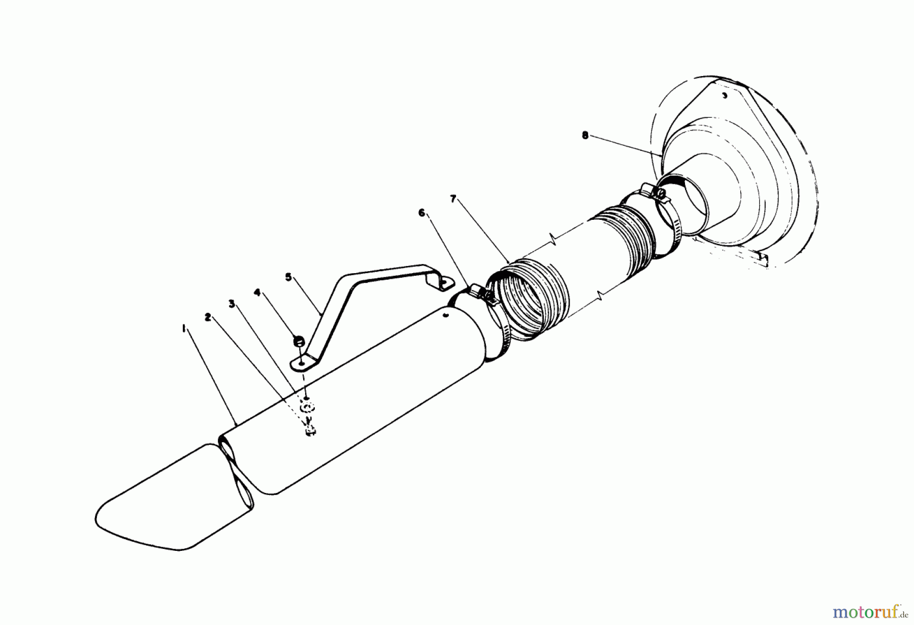  Toro Neu Blowers/Vacuums/Chippers/Shredders 62912 - Toro 5 hp Lawn Vacuum, 1981 (1000001-1999999) VACUUM HOSE KIT (MODEL 59085)