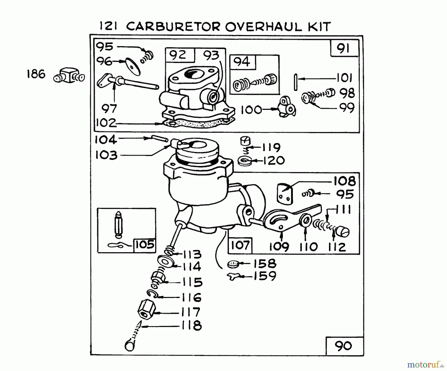  Toro Neu Snow Blowers/Snow Throwers Seite 1 31760 (726) - Toro 726 Snowthrower, 1972 (200001-299999) CARBURETOR FOR BRIGGS & STRATTON MODEL NO. 170402, TYPE 1185-01 (7 H.P. SNOWTHROWER MODEL NO. 31760)