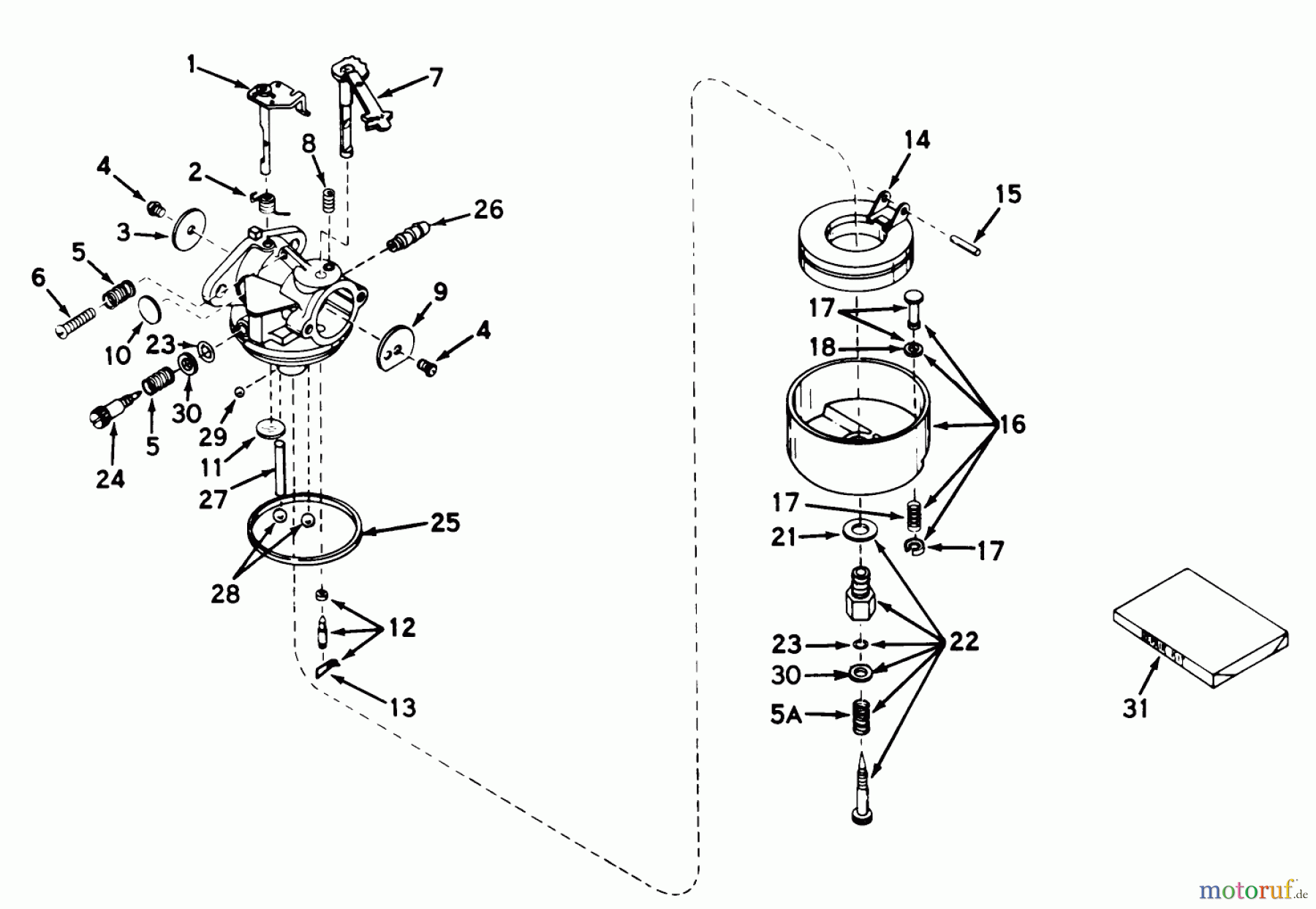  Toro Neu Snow Blowers/Snow Throwers Seite 1 31663 (526) - Toro 526 Snowthrower, 1973 (3000001-3999999) CARBURETOR ASSEMBLY MODEL NO. 630992B