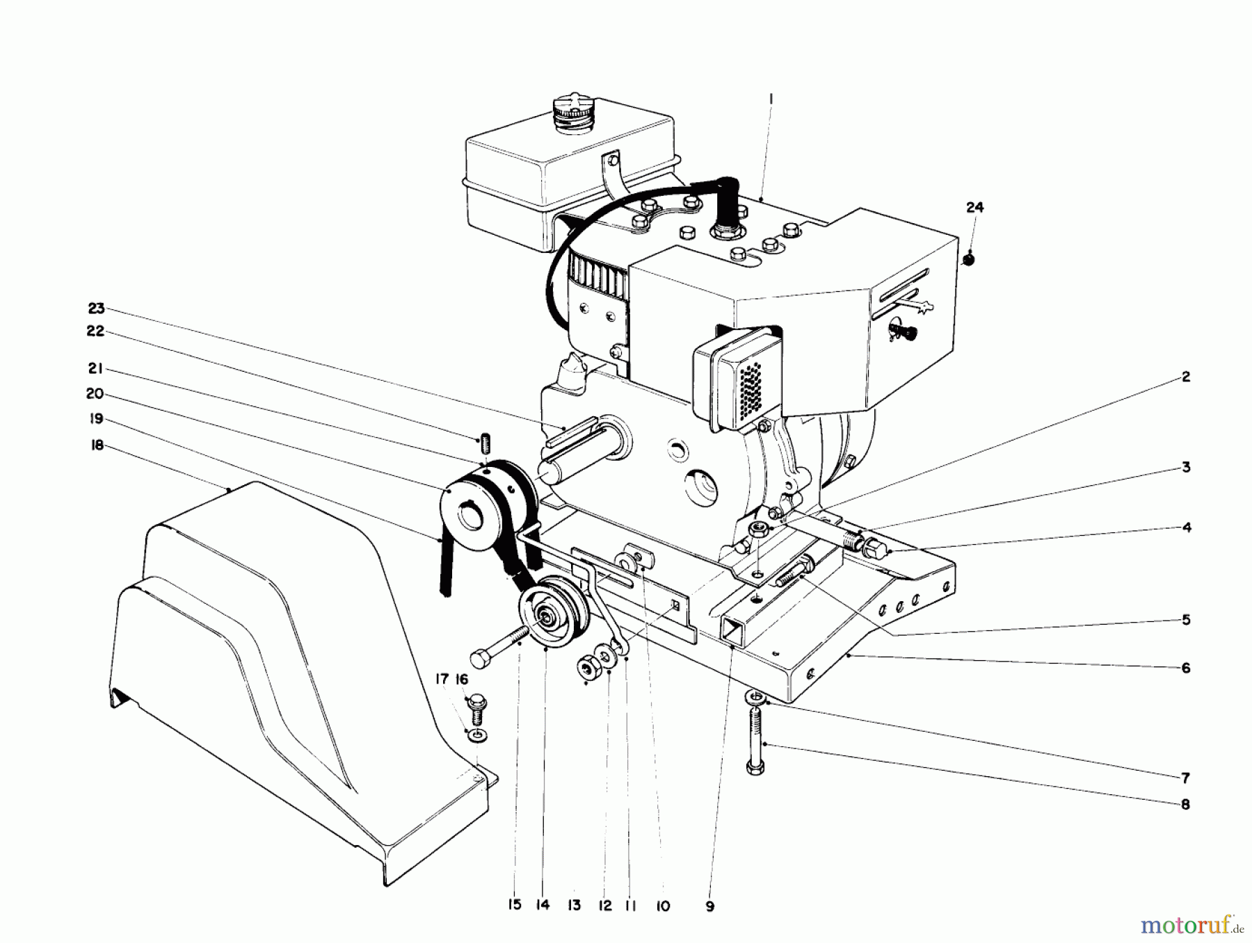  Toro Neu Snow Blowers/Snow Throwers Seite 1 31663 (526) - Toro 526 Snowthrower, 1973 (3000001-3999999) ENGINE ASSEMBLY