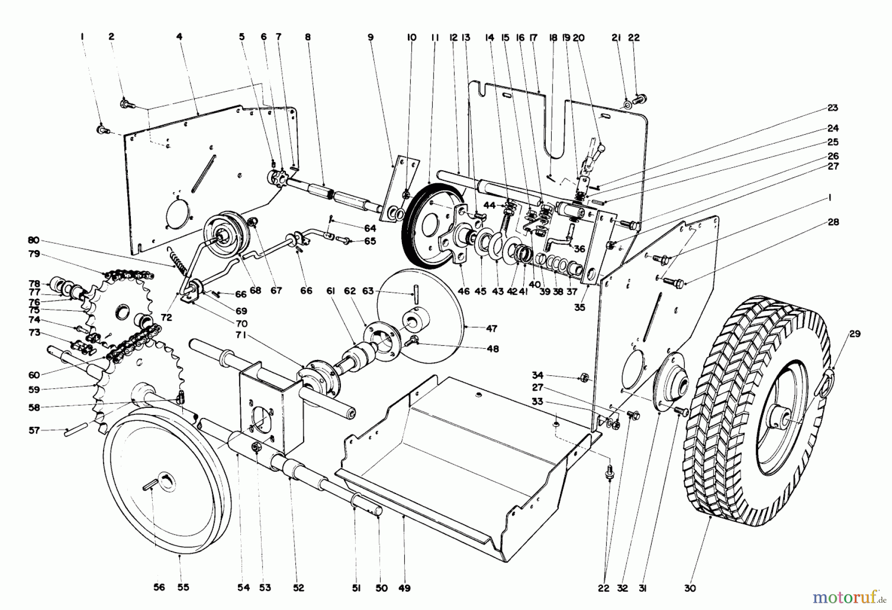  Toro Neu Snow Blowers/Snow Throwers Seite 1 31263 (526) - Toro 526 Snowthrower, 1973 (3000001-3999999) TRACTION ASSEMBLY