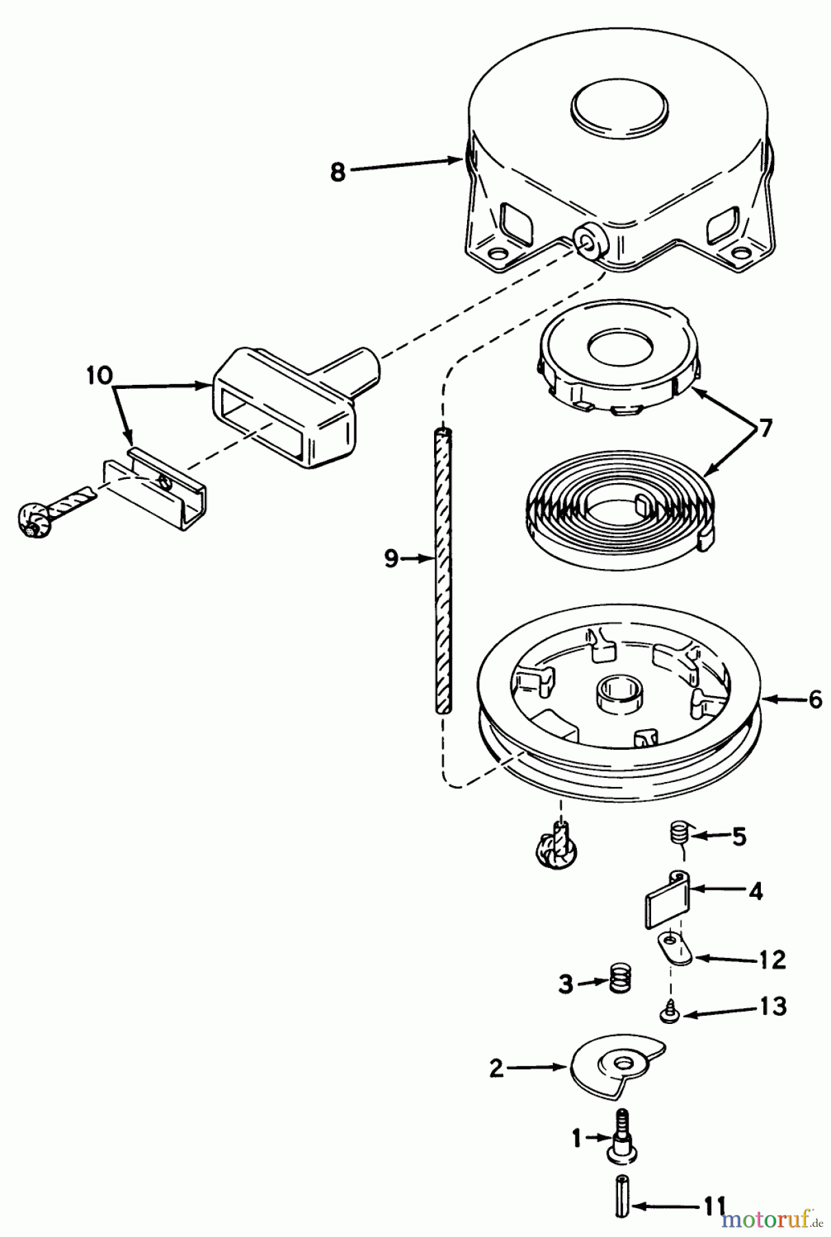  Toro Neu Snow Blowers/Snow Throwers Seite 1 31302 - Toro Snowhound, 1972 (2000001-2999999) REWIND STARTER NO. 590473