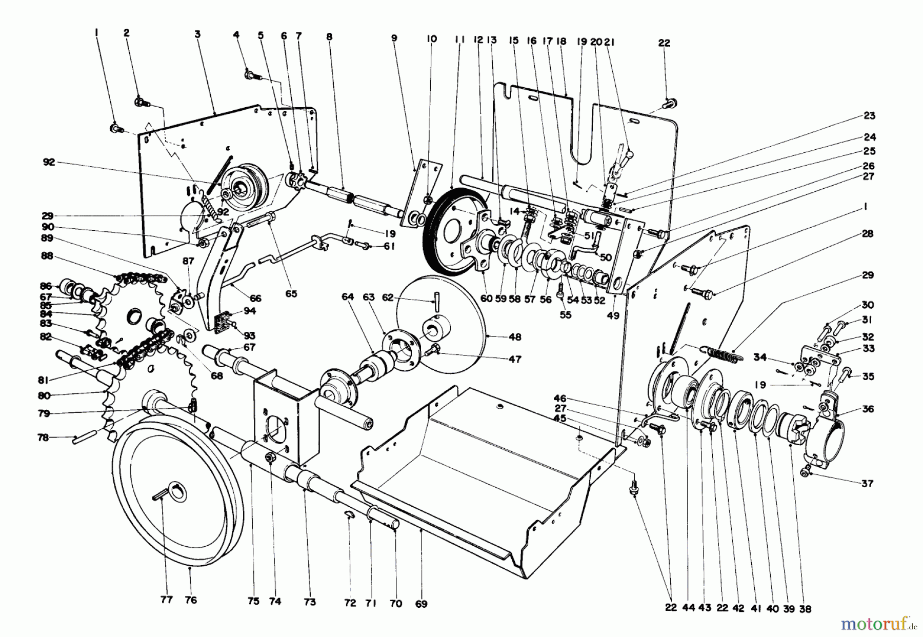  Toro Neu Snow Blowers/Snow Throwers Seite 1 31323 (832) - Toro 832 Snowthrower, 1974 (4000001-4999999) TRACTION ASSEMBLY