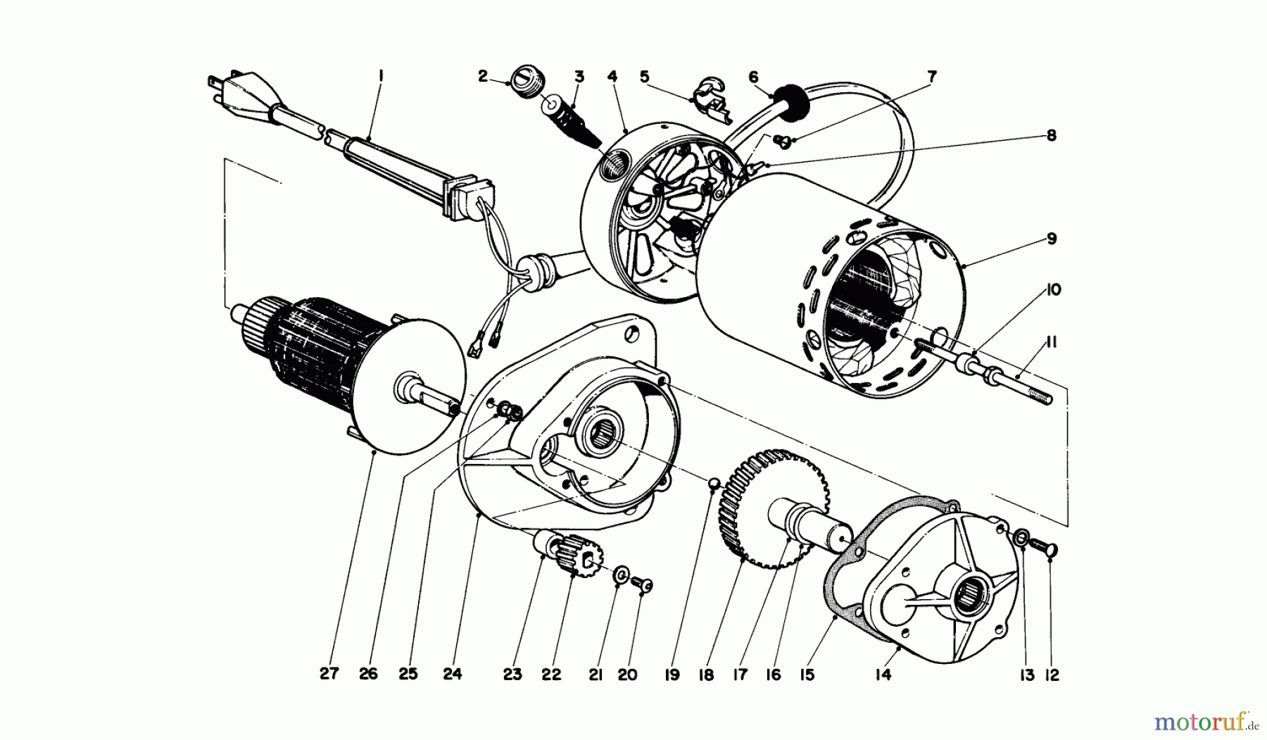  Toro Neu Snow Blowers/Snow Throwers Seite 1 31451 - Toro Snow Pup (electric), 1969 (9000001-9999999) HOWARD ELECTRIC MOTOR