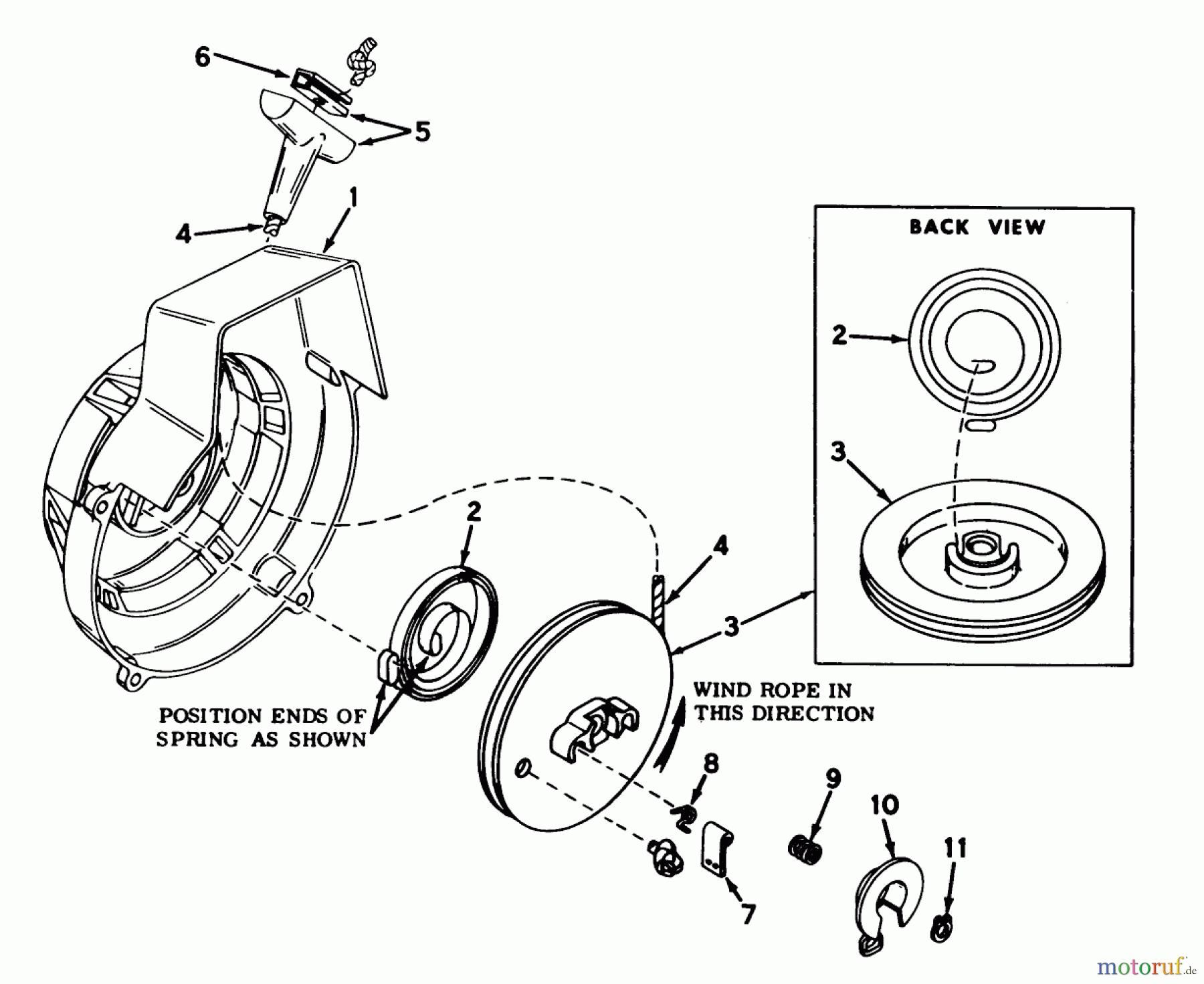  Toro Neu Snow Blowers/Snow Throwers Seite 1 31506 - Toro Snowmaster, 1976 (6000001-6999999) SHROUD AND REWIND STARTER NO. 590464A