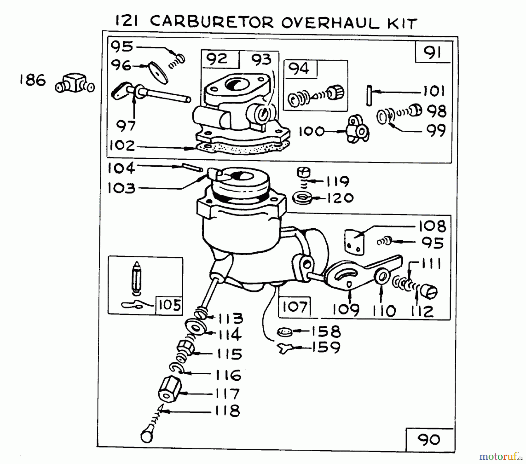  Toro Neu Snow Blowers/Snow Throwers Seite 1 31600 (732) - Toro 732 Snowthrower, 1970 (0000001-0999999) CARBURETOR ASSEMBLY 299169 (RECOIL AND ELECTRIC)