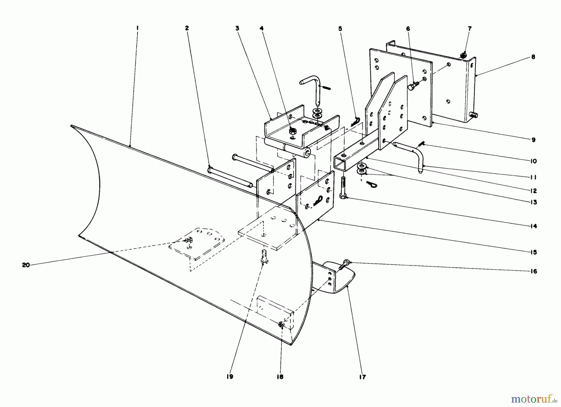  Toro Neu Snow Blowers/Snow Throwers Seite 1 31625 (524) - Toro 524 Snowthrower, 1977 (7000001-7999999) GRADER BLADE ASSEMBLY MODEL 59051