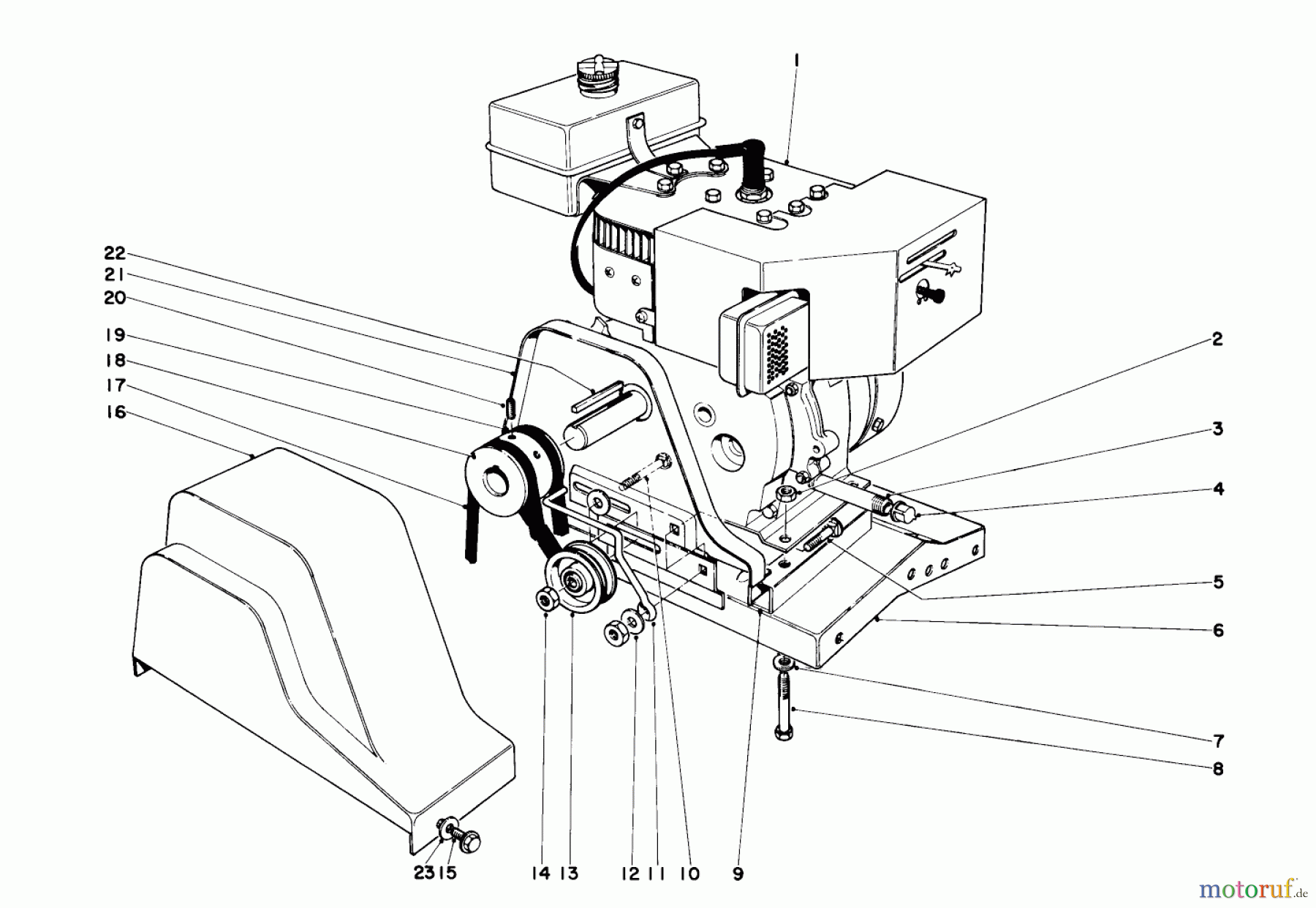  Toro Neu Snow Blowers/Snow Throwers Seite 1 31626 (526) - Toro 526 Snowthrower, 1971 (1000001-1999999) ENGINE ASSEMBLY