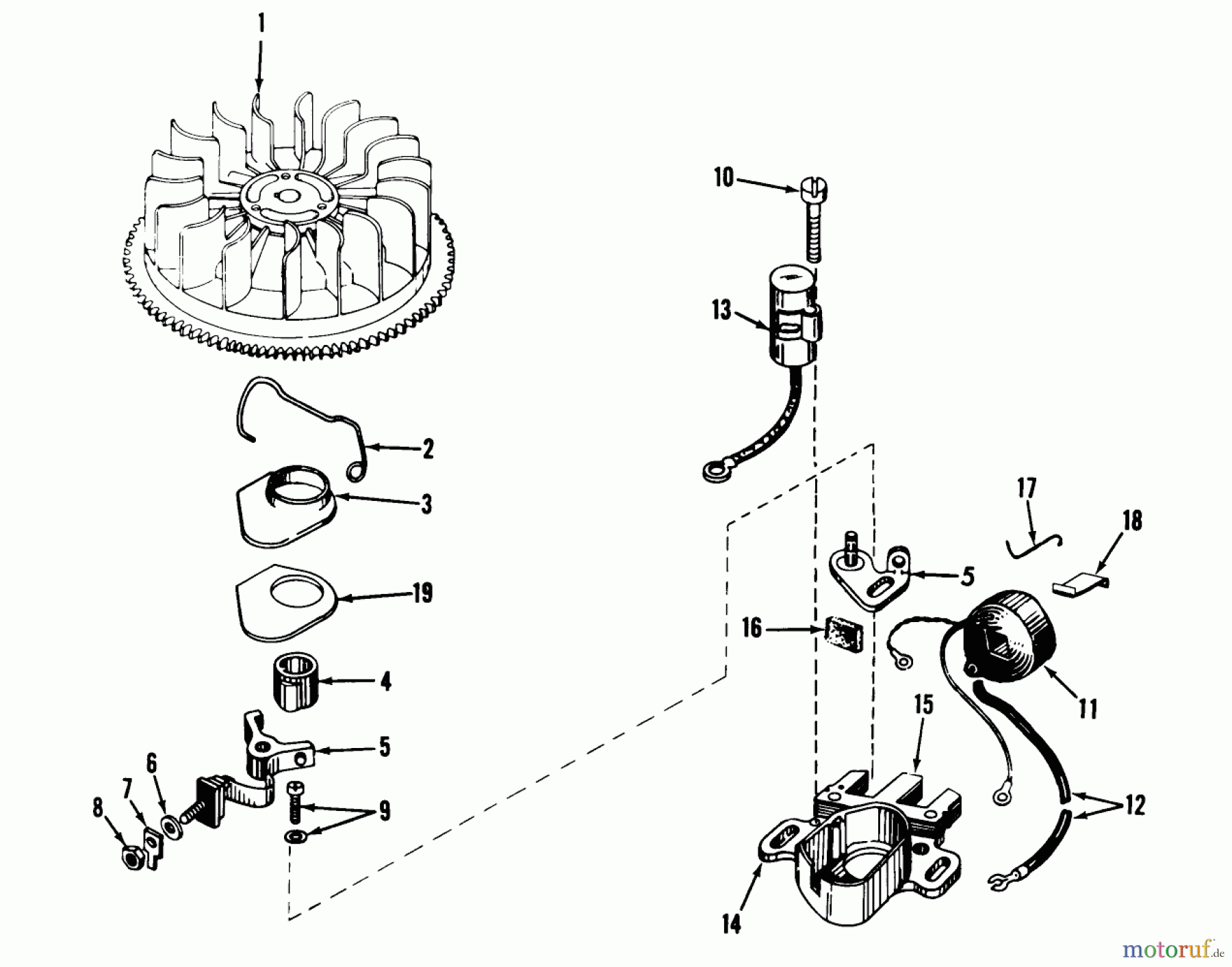  Toro Neu Snow Blowers/Snow Throwers Seite 1 31626 (526) - Toro 526 Snowthrower, 1971 (1000001-1999999) MAGNETO ASSEMBLY MODEL NO. 610694A