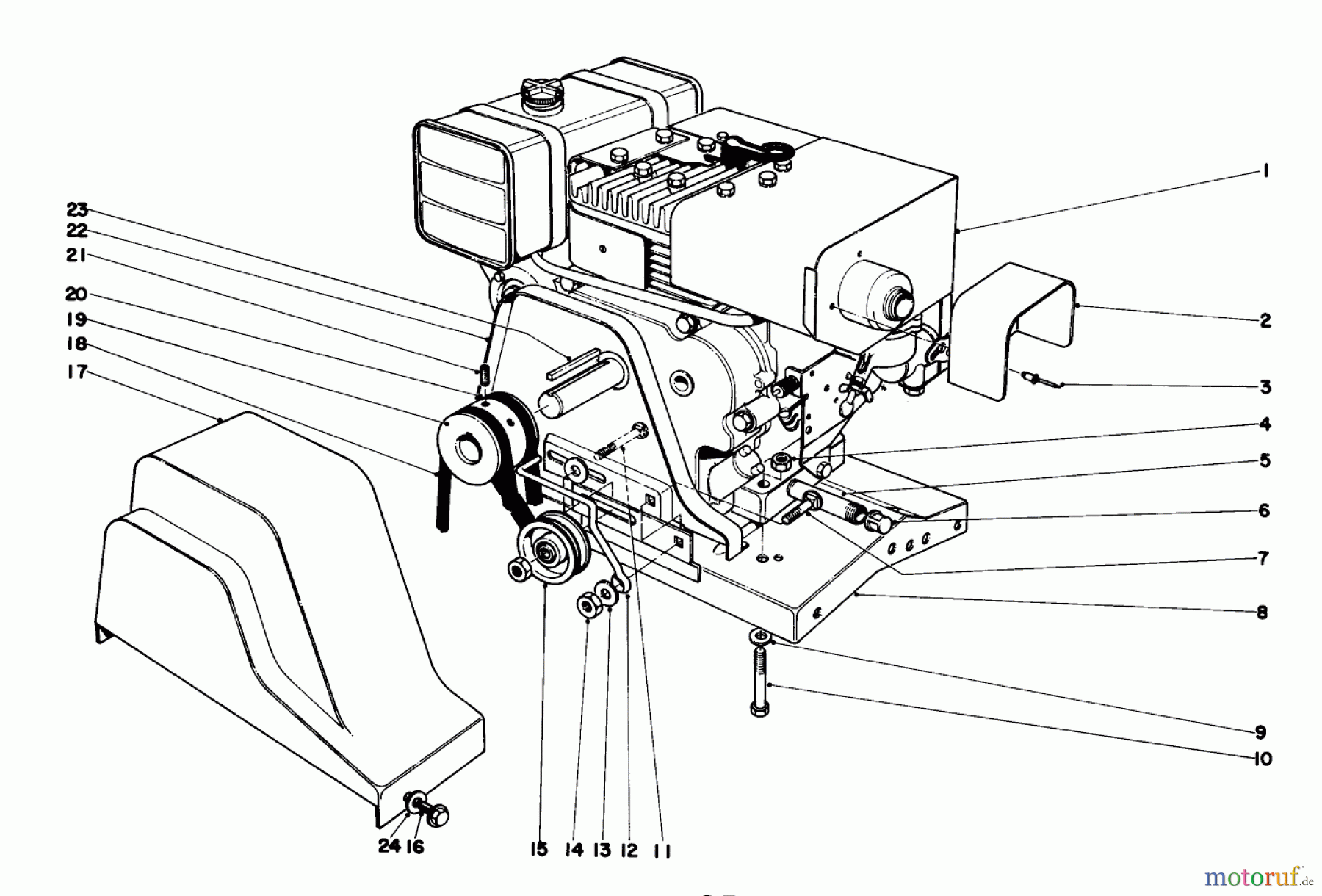  Toro Neu Snow Blowers/Snow Throwers Seite 1 31727 (726) - Toro 726 Snowthrower, 1971 (1000001-1999999) ENGINE ASSEMBLY