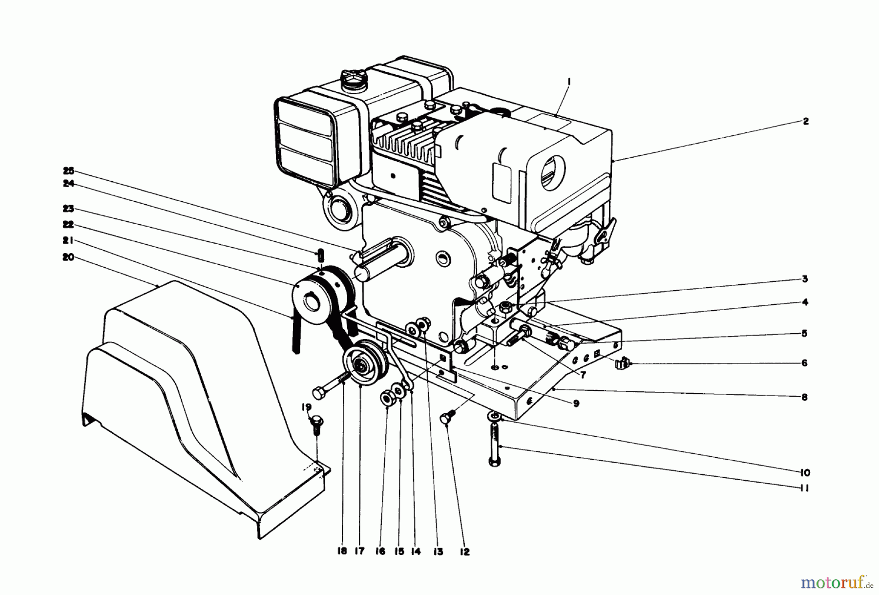  Toro Neu Snow Blowers/Snow Throwers Seite 1 31823 (832) - Toro 832 Snowthrower, 1975 (5000001-5999999) ENGINE ASSEMBLY