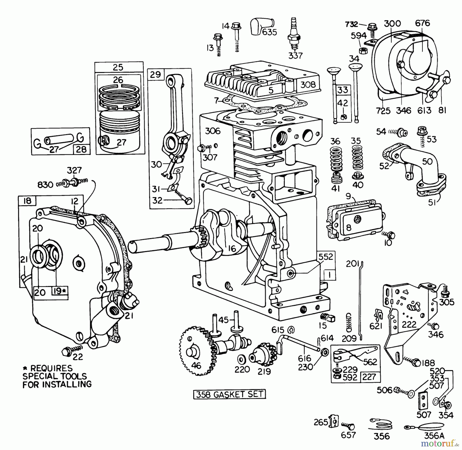  Toro Neu Snow Blowers/Snow Throwers Seite 1 31763 (826) - Toro 826 Snowthrower, 1976 (6000001-6999999) ENGINE MODEL NO. 190402 TYPE 0755-01 BRIGGS & STRATTON