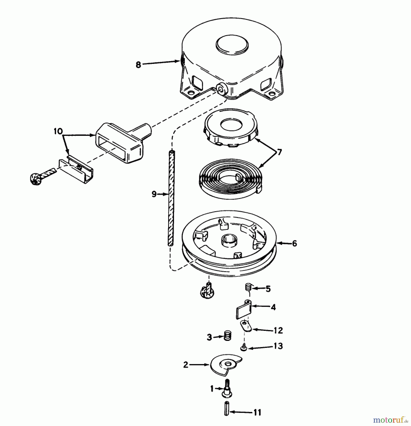  Toro Neu Snow Blowers/Snow Throwers Seite 1 38015 (421) - Toro 421 Snowthrower, 1980 (0000001-0999999) REWIND STARTER NO. 590473