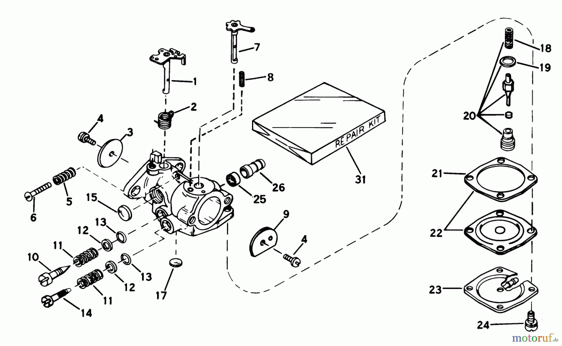  Toro Neu Snow Blowers/Snow Throwers Seite 1 38030 - Toro Snow Master 20, 1978 (8000001-8999999) CARBURETOR NO. 631887