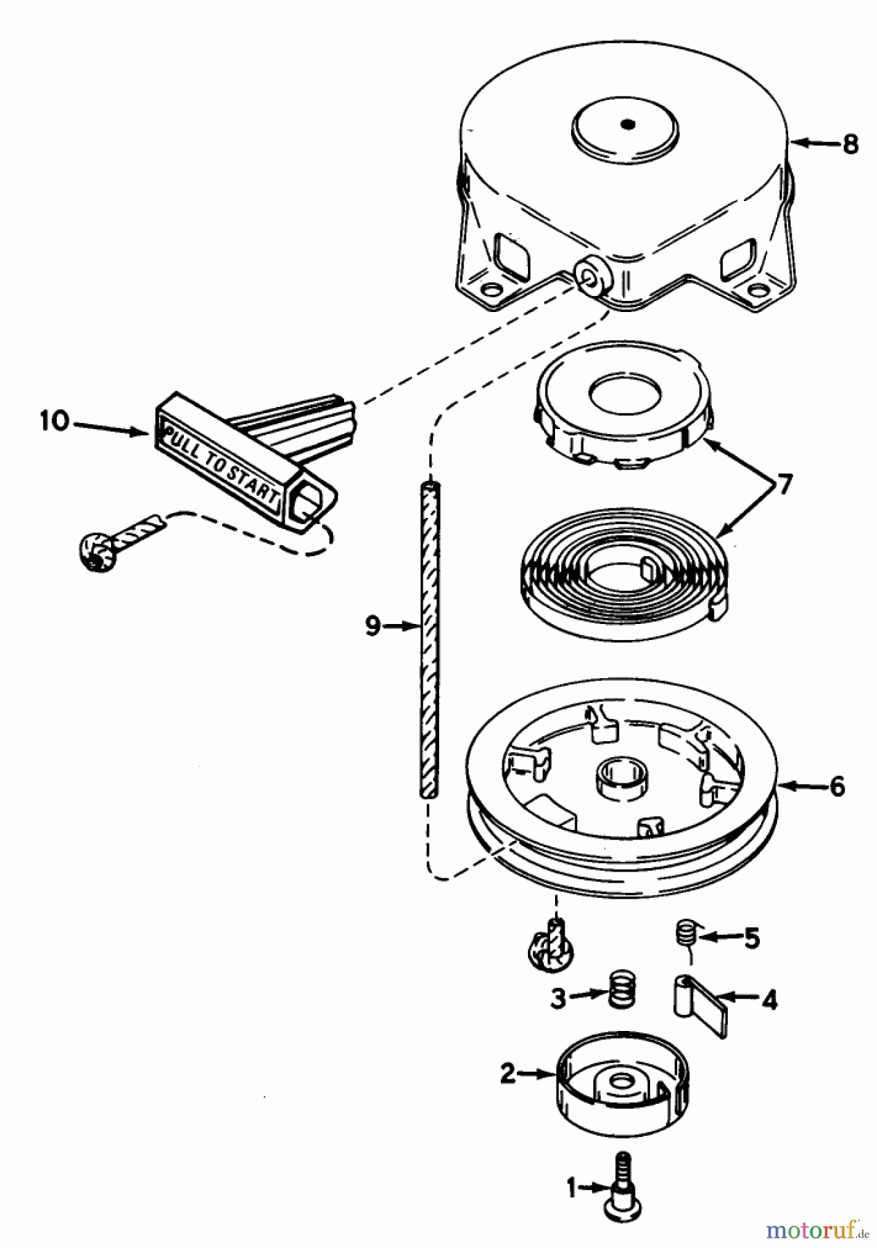  Toro Neu Snow Blowers/Snow Throwers Seite 1 38030 - Toro Snow Master 20, 1978 (8000001-8999999) SHROUD & REWIND STARTER NO. 590537 (ENGINE MODEL AH50 TYPE 1585 & AH520) (UNIT MODEL 38020 & 38030)