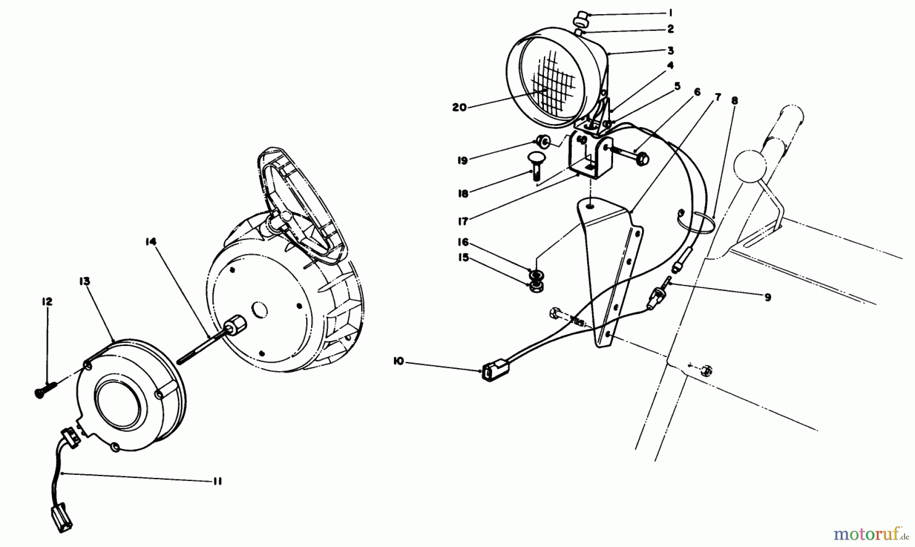  Toro Neu Snow Blowers/Snow Throwers Seite 1 38035 (3521) - Toro 3521 Snowthrower, 1988 (8000001-8999999) LIGHT KIT NO. 54-9821 (OPTIONAL)