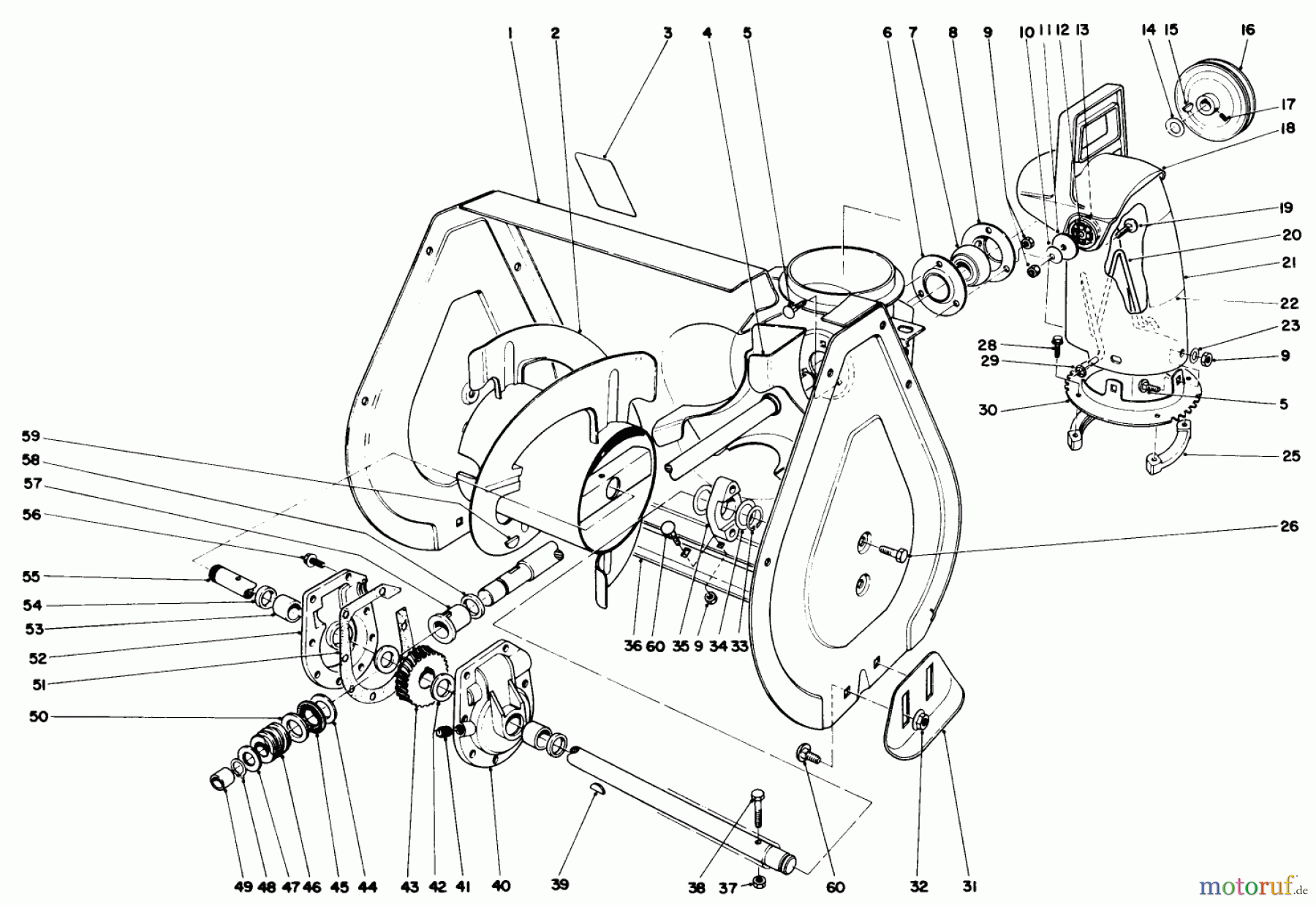  Toro Neu Snow Blowers/Snow Throwers Seite 1 38035 (3521) - Toro 3521 Snowthrower, 1989 (9000001-9999999) AUGER ASSEMBLY