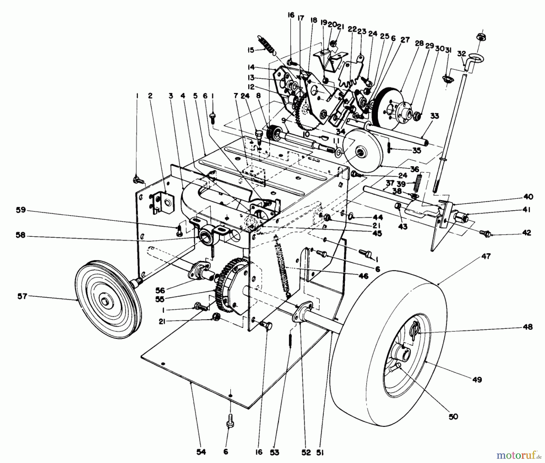  Toro Neu Snow Blowers/Snow Throwers Seite 1 38035 (3521) - Toro 3521 Snowthrower, 1989 (9000001-9999999) TRACTION ASSEMBLY