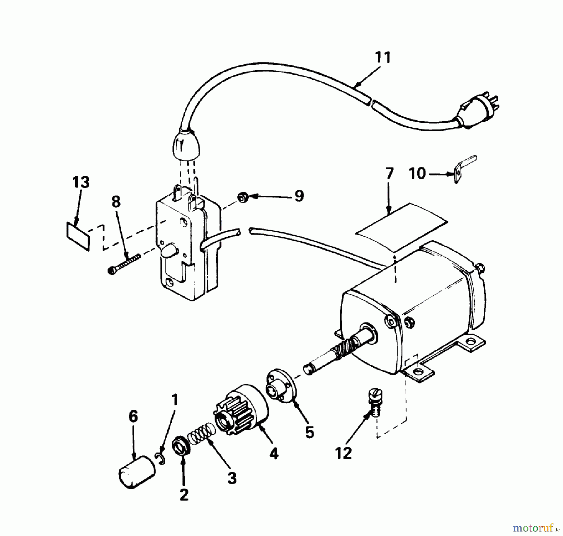  Toro Neu Snow Blowers/Snow Throwers Seite 1 38050 (724) - Toro 724 Snowthrower, 1980 (0000001-0999999) STARTER MOTOR KIT-MODEL 38-7590