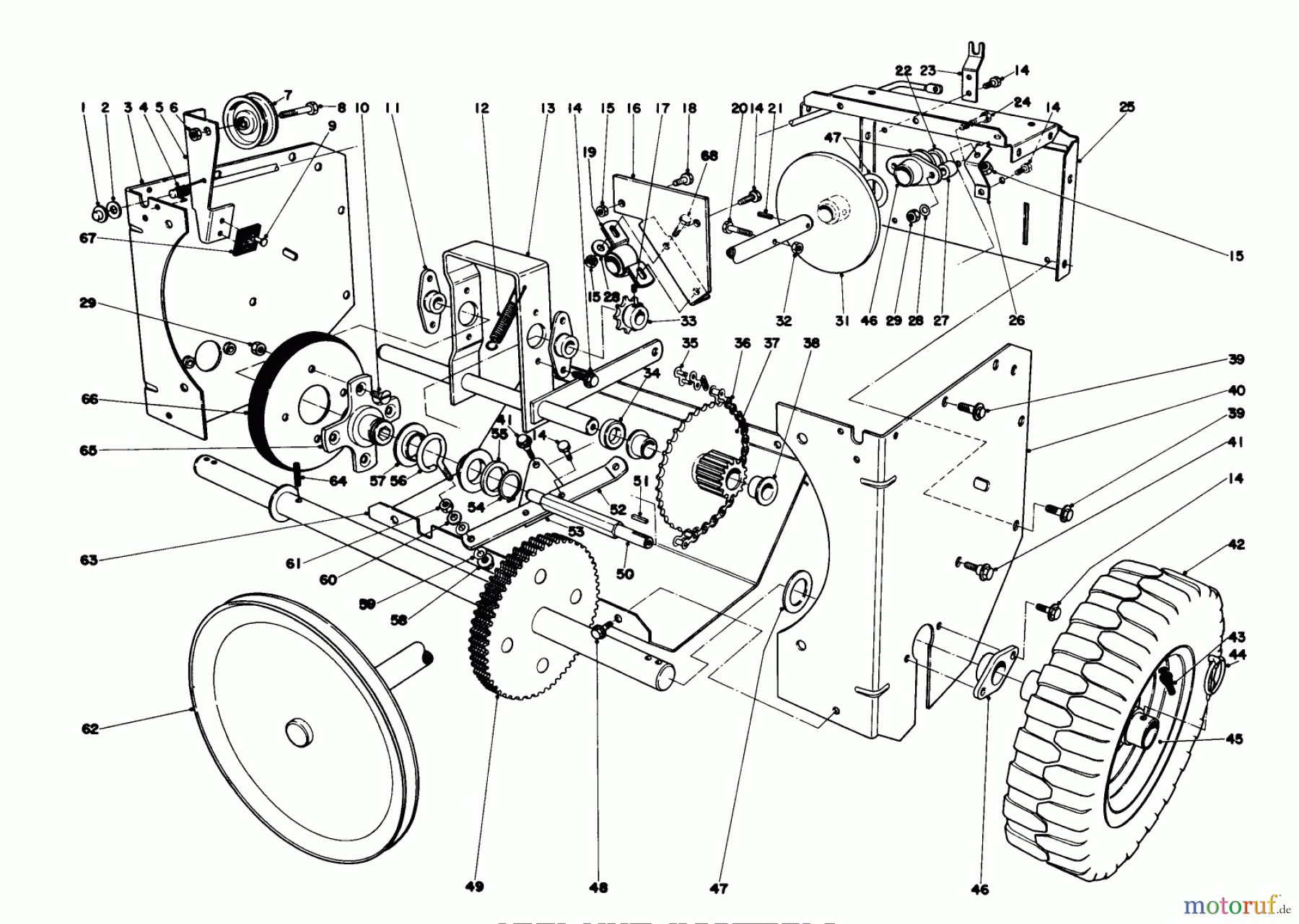  Toro Neu Snow Blowers/Snow Throwers Seite 1 38050 (724) - Toro 724 Snowthrower, 1980 (0000001-0999999) TRACTION ASSEMBLY