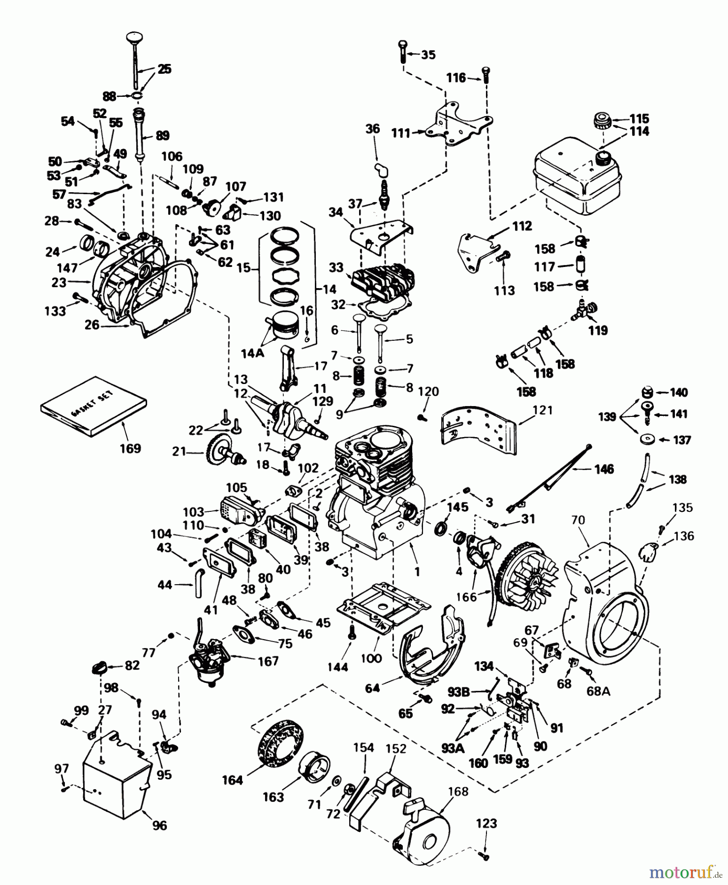  Toro Neu Snow Blowers/Snow Throwers Seite 1 38050 (724) - Toro 724 Snowthrower, 1983 (3000001-3999999) ENGINE, MODEL NO. H50-65440M (5 H.P. SNOWTHROWER MODEL NO. 38040)