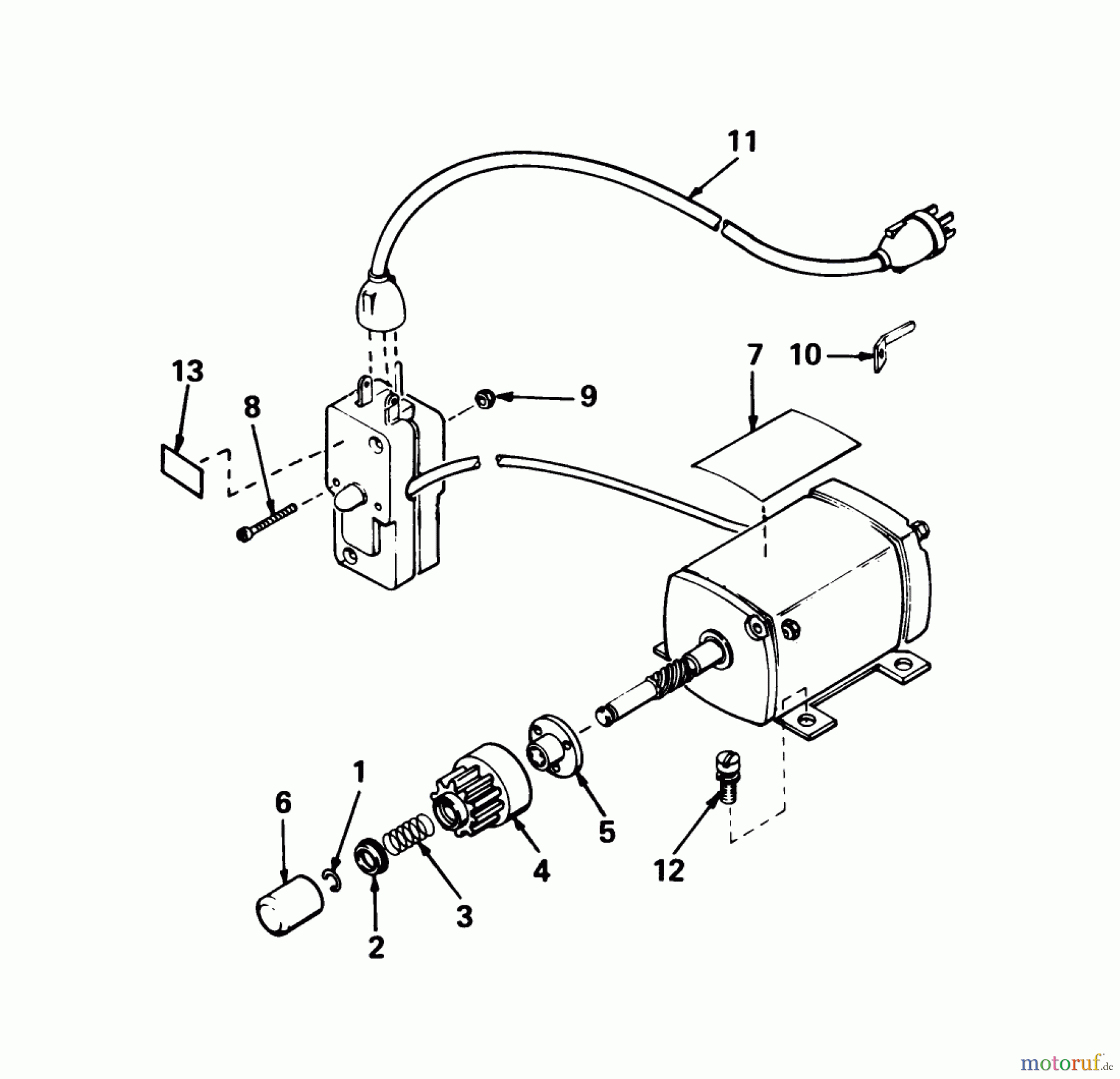  Toro Neu Snow Blowers/Snow Throwers Seite 1 38040 (524) - Toro 524 Snowthrower, 1985 (5000001-5999999) STARTER MOTOR KIT-MODEL 38-7590 (OPTIONAL)