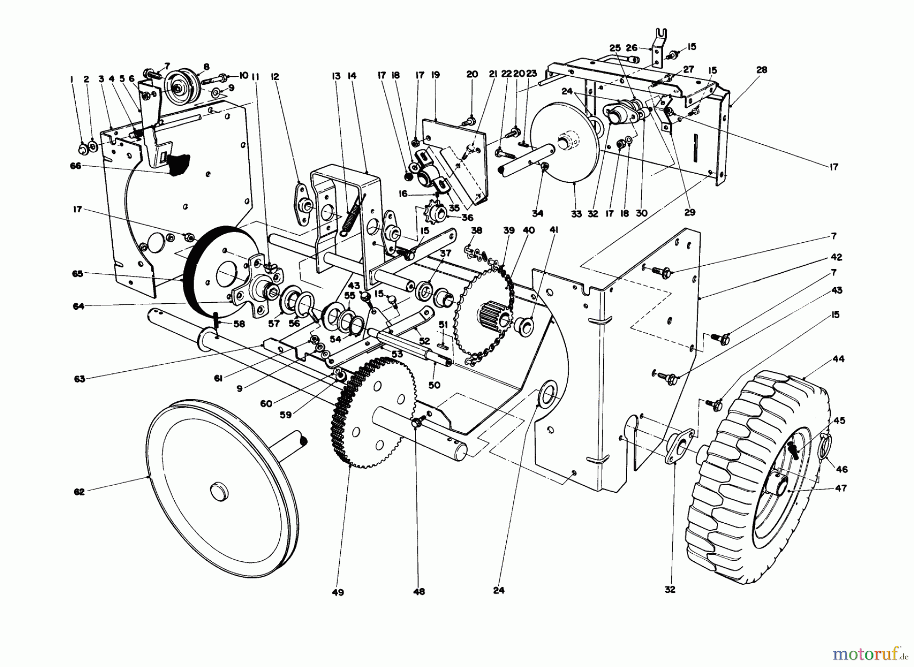  Toro Neu Snow Blowers/Snow Throwers Seite 1 38050 (724) - Toro 724 Snowthrower, 1985 (5000001-5999999) TRACTION ASSEMBLY