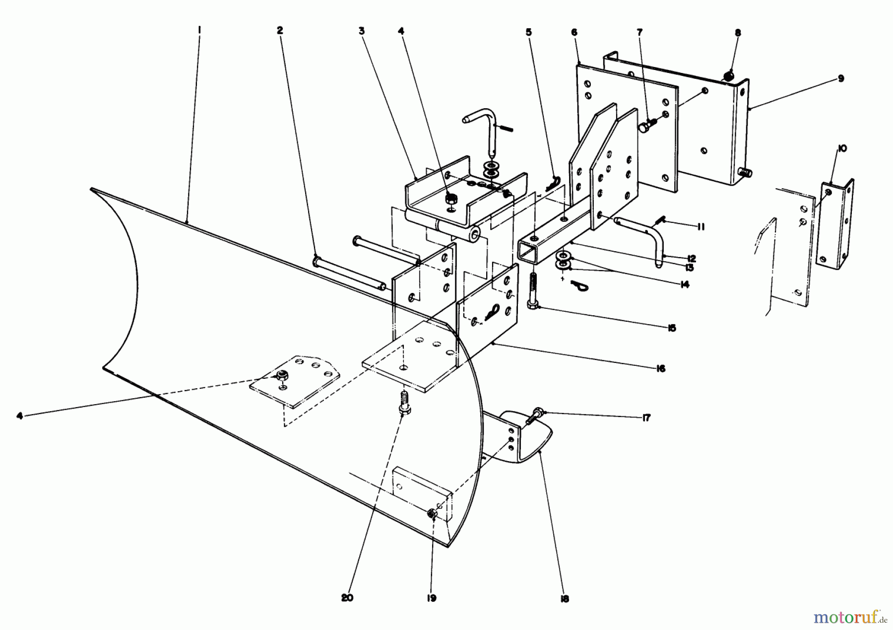  Toro Neu Snow Blowers/Snow Throwers Seite 1 38040 (524) - Toro 524 Snowthrower, 1987 (7000001-7999999) GRADER BLADE ASSEMBLY MODEL 59099 (OPTIONAL)