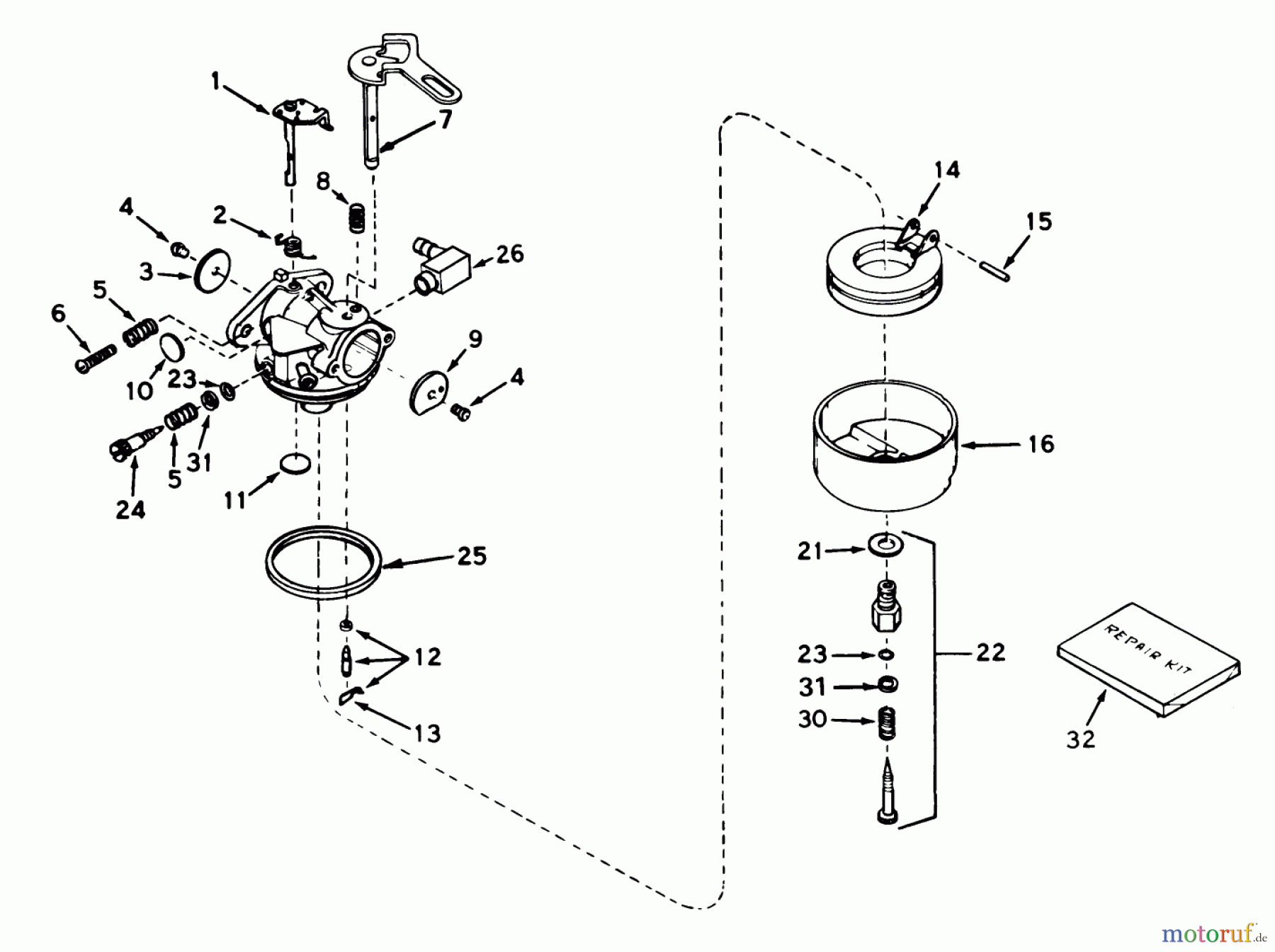  Toro Neu Snow Blowers/Snow Throwers Seite 1 38045 (524) - Toro 524 Snowthrower, 1980 (0000001-0999999) CARBURETOR NO. 632107