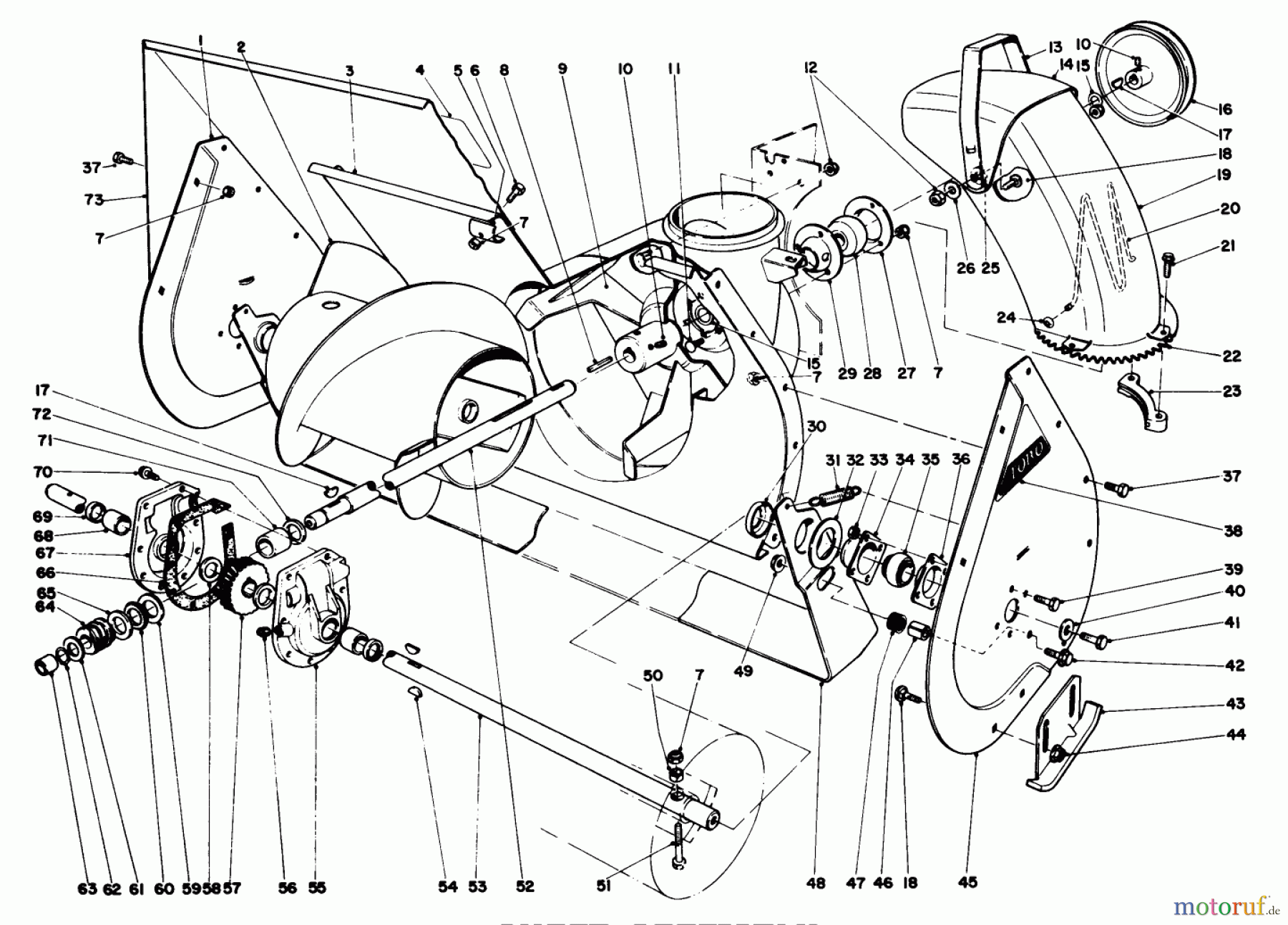  Toro Neu Snow Blowers/Snow Throwers Seite 1 38045 (524) - Toro 524 Snowthrower, 1984 (4000001-4999999) AUGER ASSEMBLY