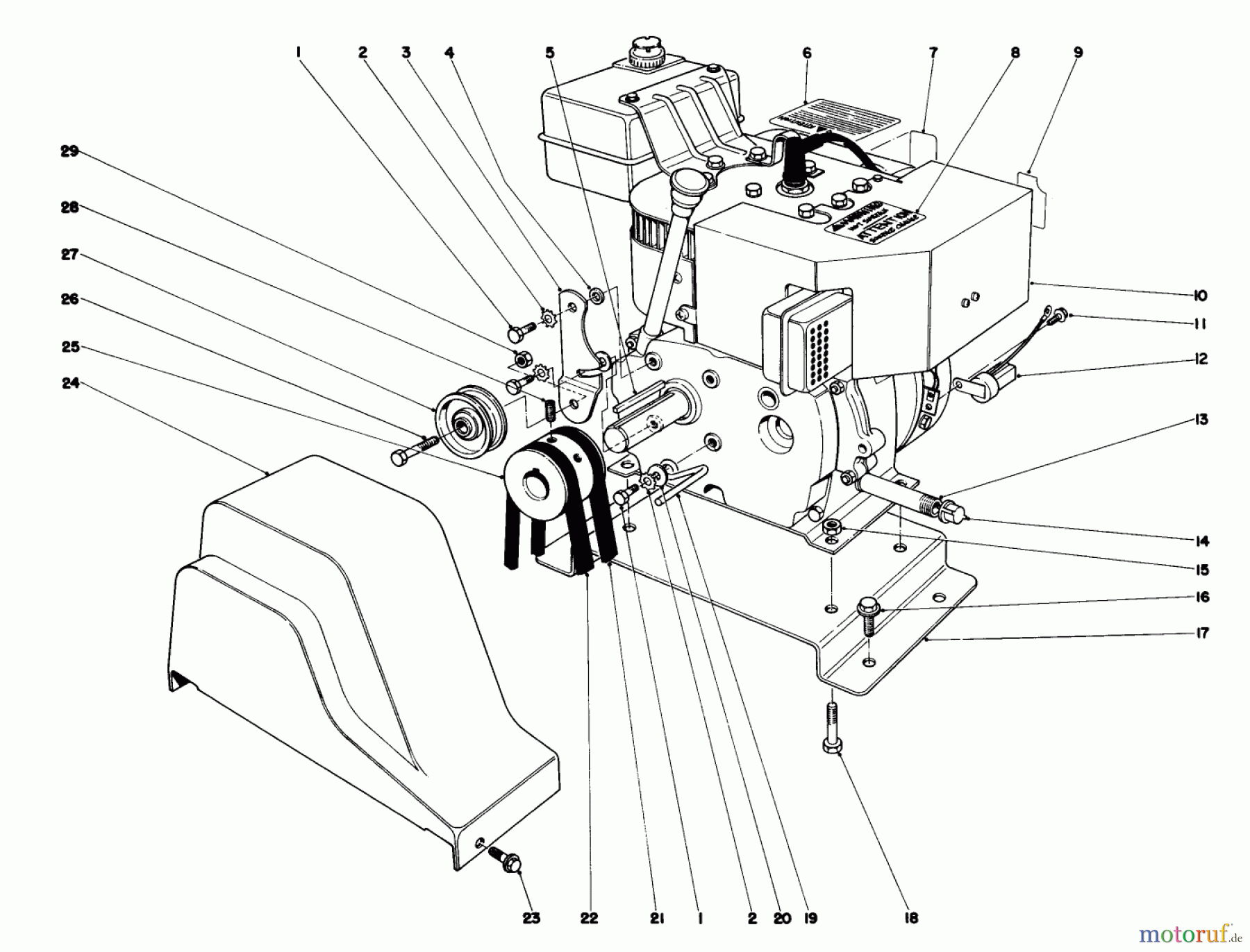  Toro Neu Snow Blowers/Snow Throwers Seite 1 38045 (524) - Toro 524 Snowthrower, 1983 (3000001-3999999) ENGINE ASSEMBLY