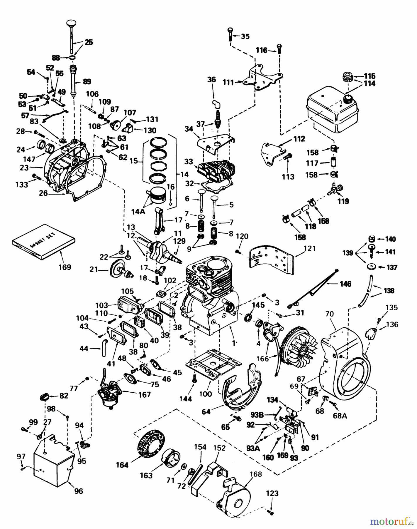  Toro Neu Snow Blowers/Snow Throwers Seite 1 38045 (524) - Toro 524 Snowthrower, 1984 (4000001-4999999) ENGINE TECHUMSEH MODEL NO. H50-65440M