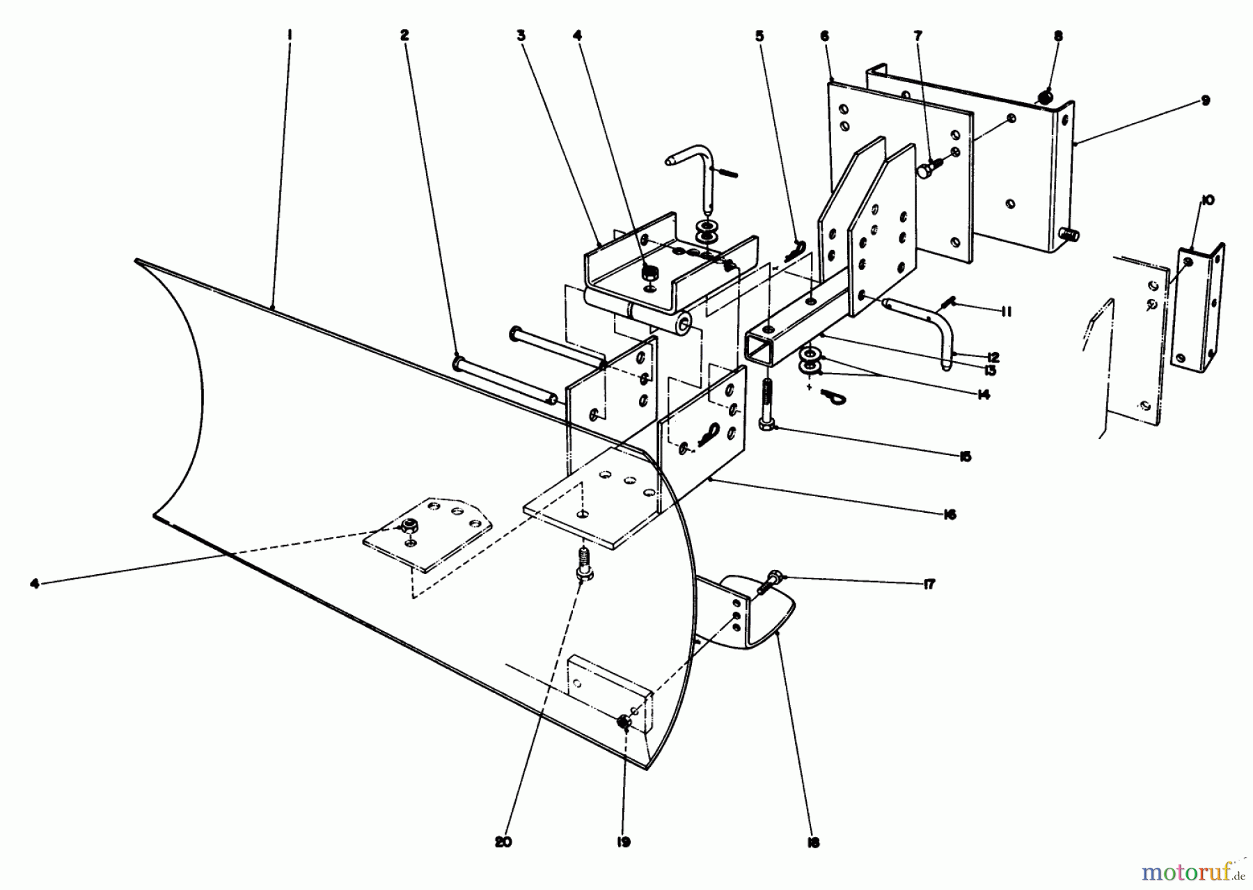  Toro Neu Snow Blowers/Snow Throwers Seite 1 38045 (524) - Toro 524 Snowthrower, 1984 (4000001-4999999) GRADER BLADE ASSEMBLY MODEL 59099