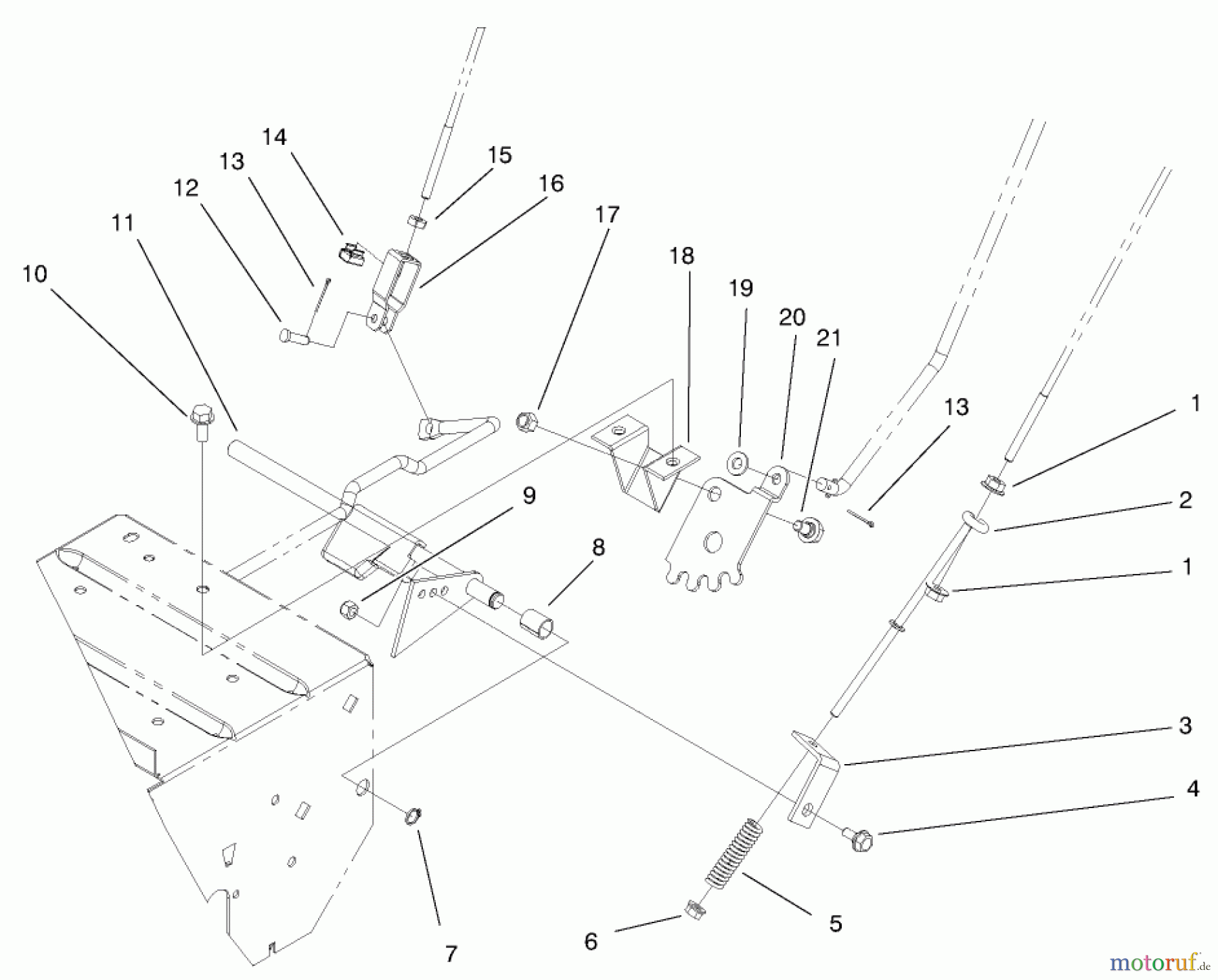  Toro Neu Snow Blowers/Snow Throwers Seite 1 38051 (522) - Toro 522 Snowthrower, 2000 (000000001-000999999) LINKAGE AND TRACTION ASSEMBLY