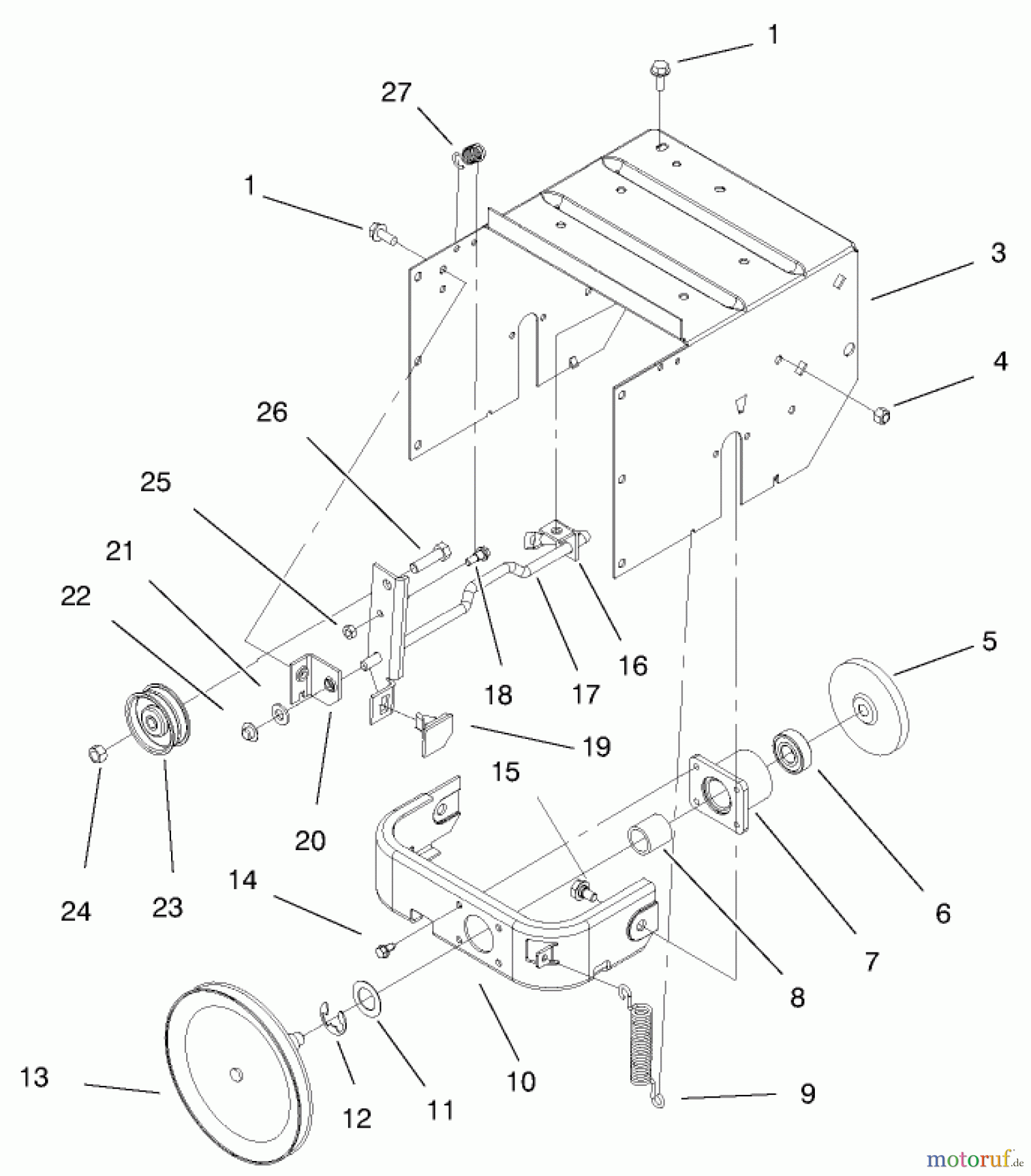  Toro Neu Snow Blowers/Snow Throwers Seite 1 38051 (522) - Toro 522 Snowthrower, 2000 (000000001-000999999) TRACTION ASSEMBLY #1