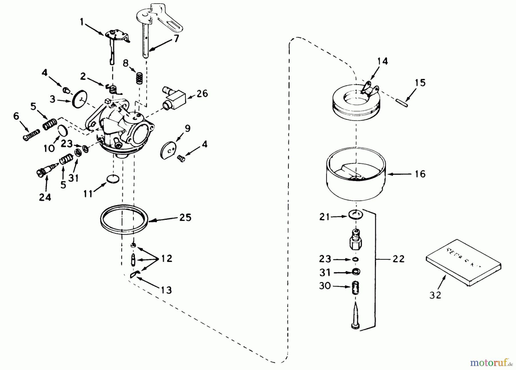  Toro Neu Snow Blowers/Snow Throwers Seite 1 38052 (521) - Toro 521 Snowthrower, 1984 (4000001-4999999) CARBURETOR NO. 632107