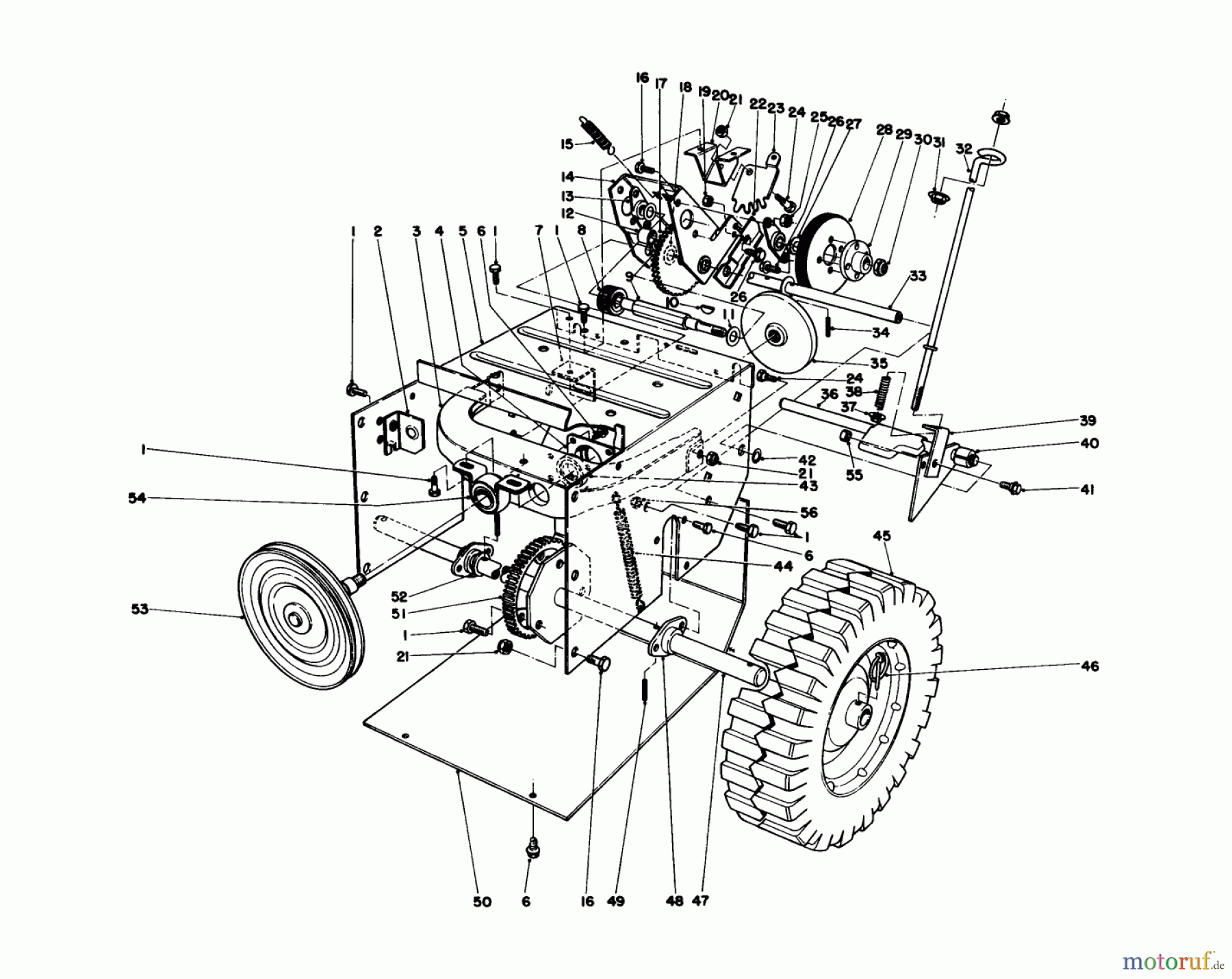  Toro Neu Snow Blowers/Snow Throwers Seite 1 38052 (521) - Toro 521 Snowthrower, 1985 (5000001-5999999) TRACTION ASSEMBLY