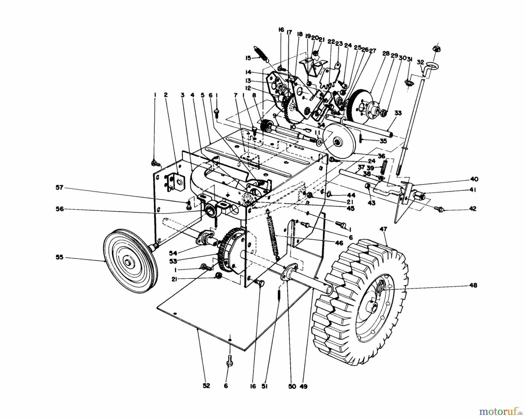  Toro Neu Snow Blowers/Snow Throwers Seite 1 38052 (521) - Toro 521 Snowthrower, 1987 (7000001-7999999) TRACTION ASSEMBLY