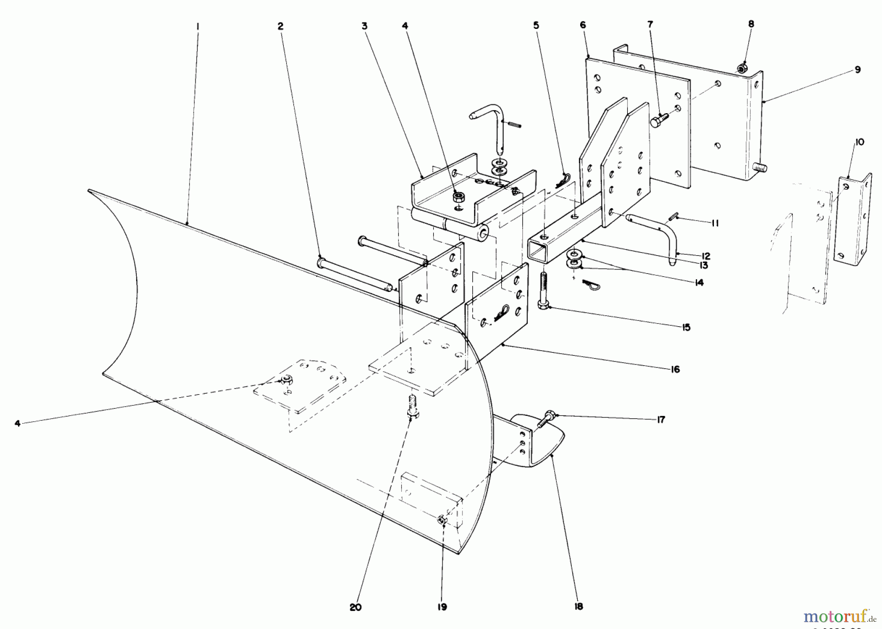  Toro Neu Snow Blowers/Snow Throwers Seite 1 38052C (521) - Toro 521 Snowthrower, 1988 (8000001-8999999) GRADER BLADE ASSEMBLY MODEL 59099 (OPTIONAL)