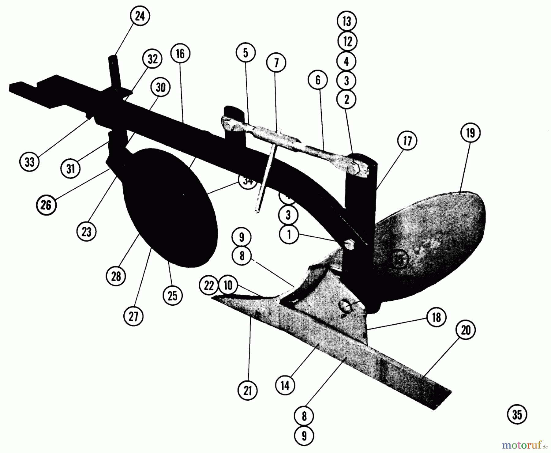  Toro Neu Accessories, Tiller/Cultivator 7-1711 - Toro Cultivator, 1968 PARTS LIST FOR PP-8-A PLOW