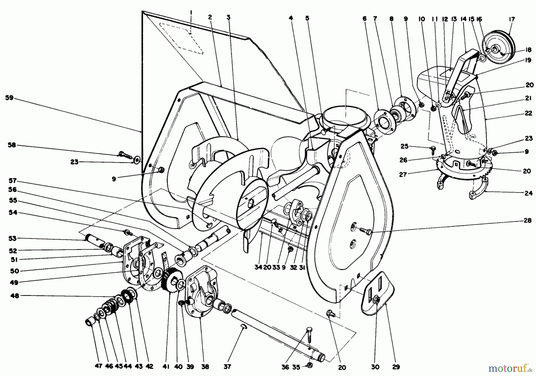  Toro Neu Snow Blowers/Snow Throwers Seite 1 38056 (521) - Toro 521 Snowthrower, 1986 (6000001-6999999) AUGER ASSEMBLY