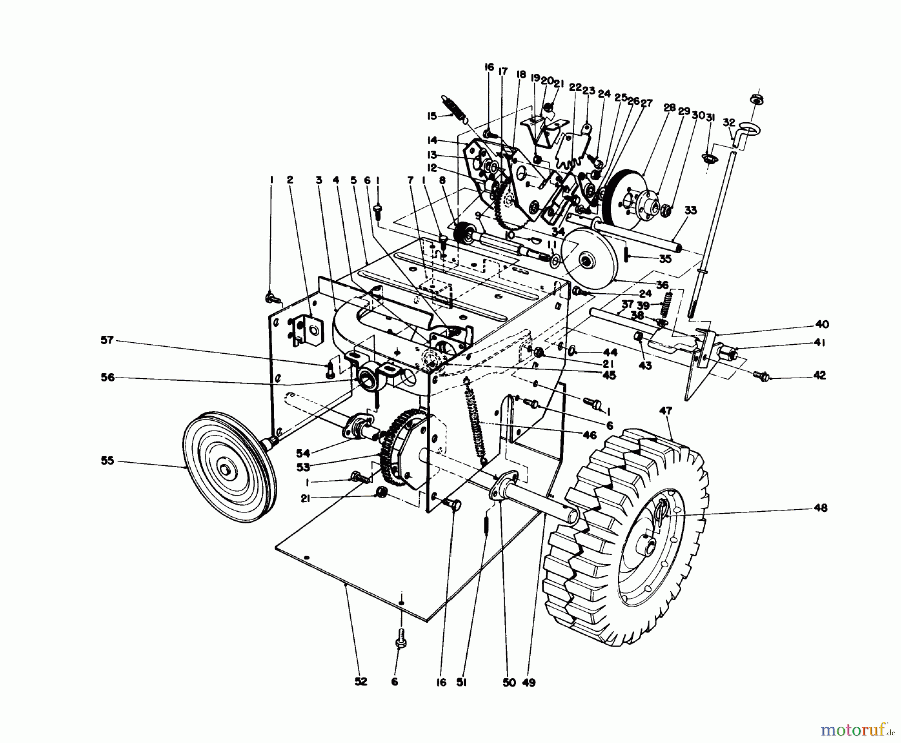  Toro Neu Snow Blowers/Snow Throwers Seite 1 38056 (521) - Toro 521 Snowthrower, 1987 (7000001-7999999) TRACTION ASSEMBLY