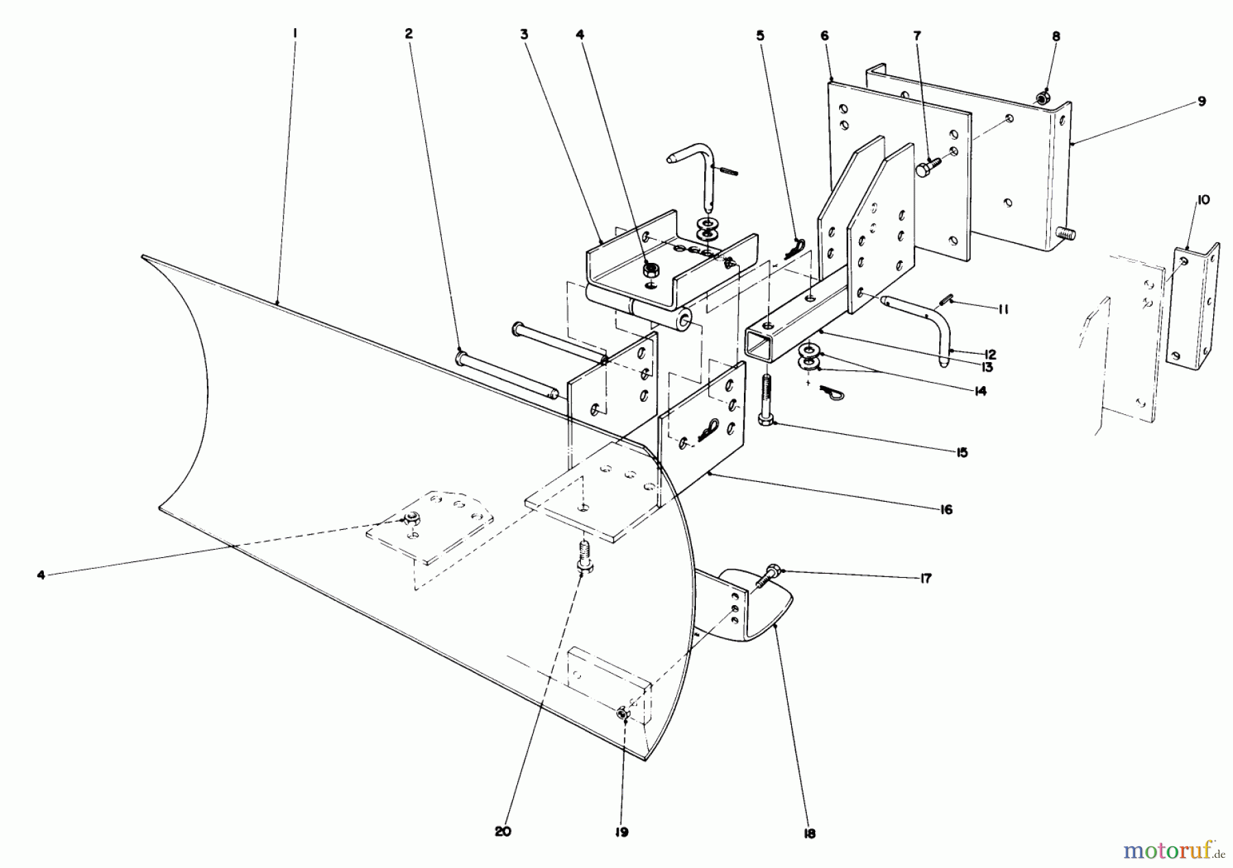  Toro Neu Snow Blowers/Snow Throwers Seite 1 38056C (521) - Toro 521 Snowthrower, 1990 (0000001-0999999) GRADER BLADE ASSEMBLY MODEL 59099 (OPTIONAL)